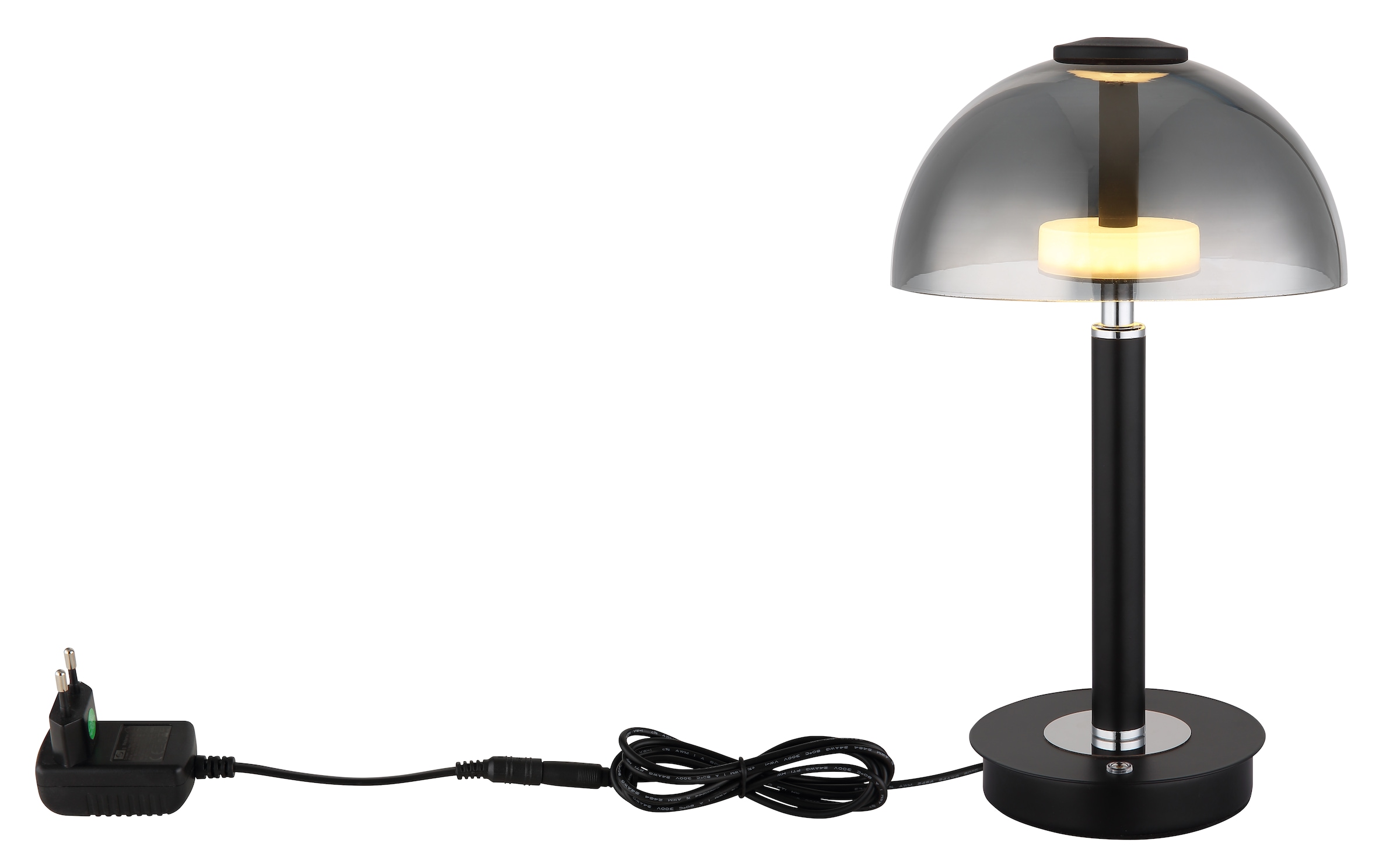 GLOBO LIGHTING LED Tischleuchte »ULDIN«, Leuchtmittel LED-Modul | LED fest integriert, Tischlampe/Schlafzimmer/Wohnzimmer/Glas rauchfarben