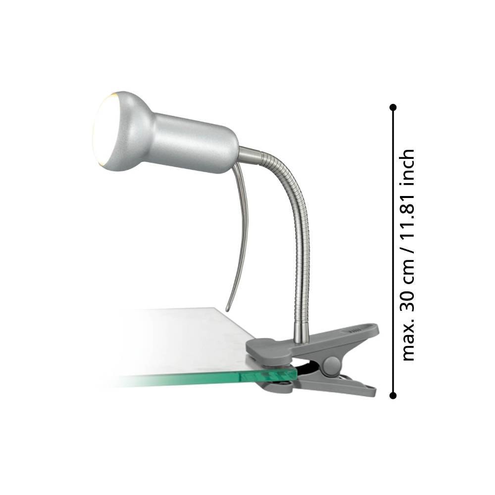 EGLO Klemmleuchte »FABIO Klemmspot, exkl. Leuchtmittel E14, mit Klemme, Büro« E14 Klemmlampe, Leselampe, Schalter, flexibler Leuchtenhalts, Höhe: 30cm