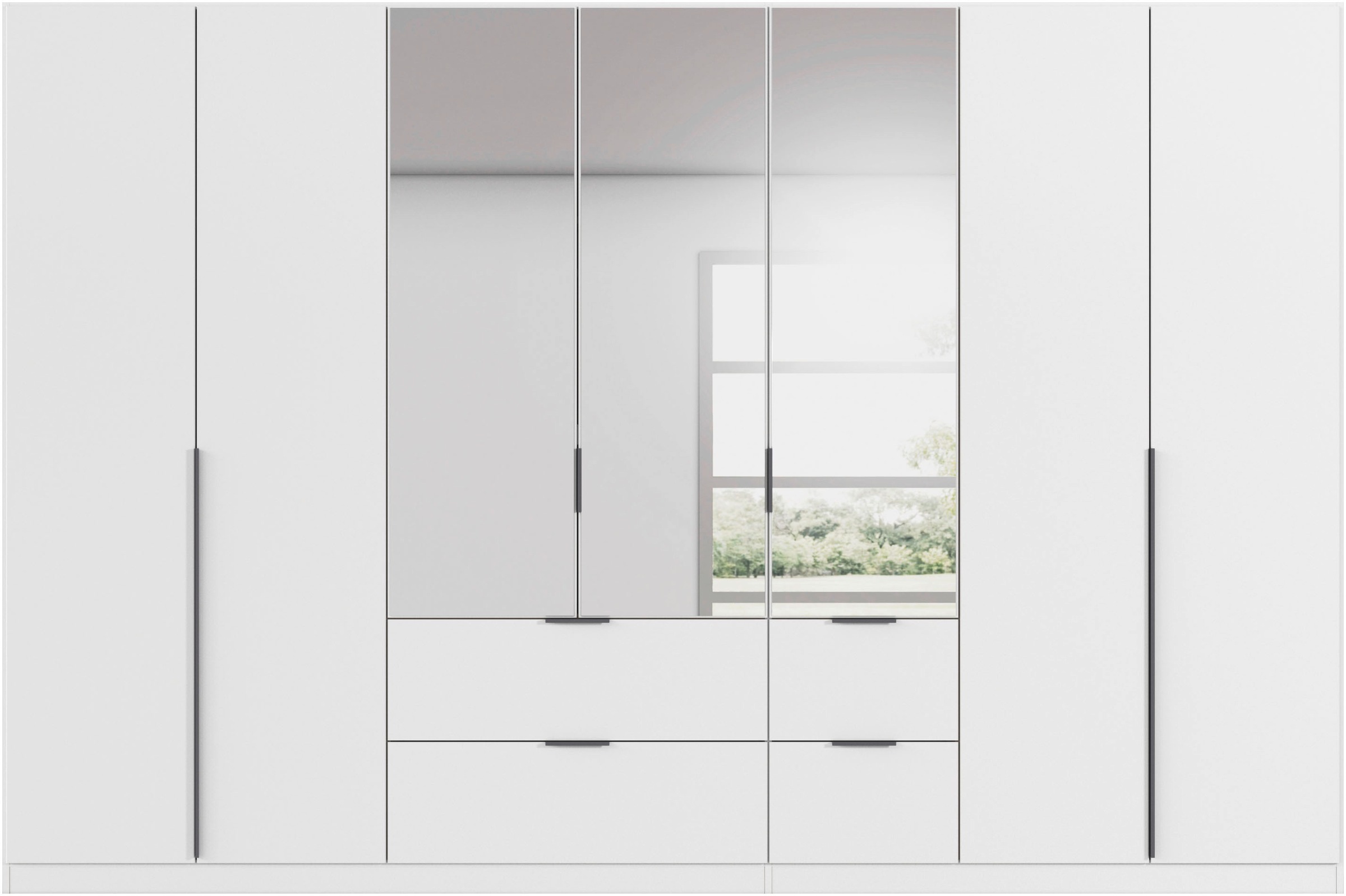 rauch Drehtürenschrank »Kleiderschrank Schrank Garderobe AGORDO mit Dekor- oder Hochglanzfront«, (in zwei Griff-Farben mit Dekor- oder Hochglanzfront), mit Außenschubkästen, in 6 Breiten und 2 Höhen MADE IN GERMANY