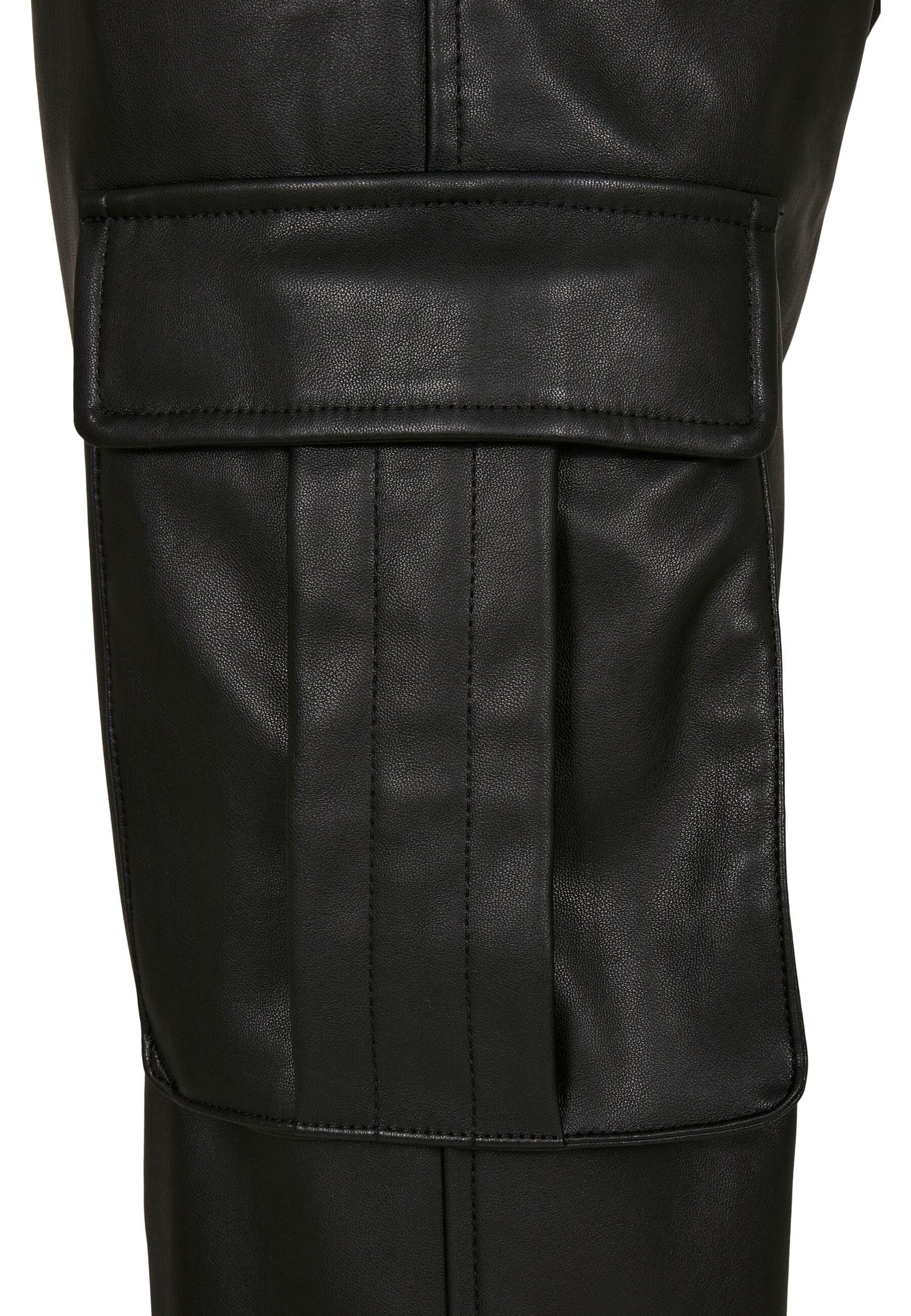 URBAN CLASSICS Cargohose »Urban Classics Damen Ladies Faux Leather Cargo Pants«
