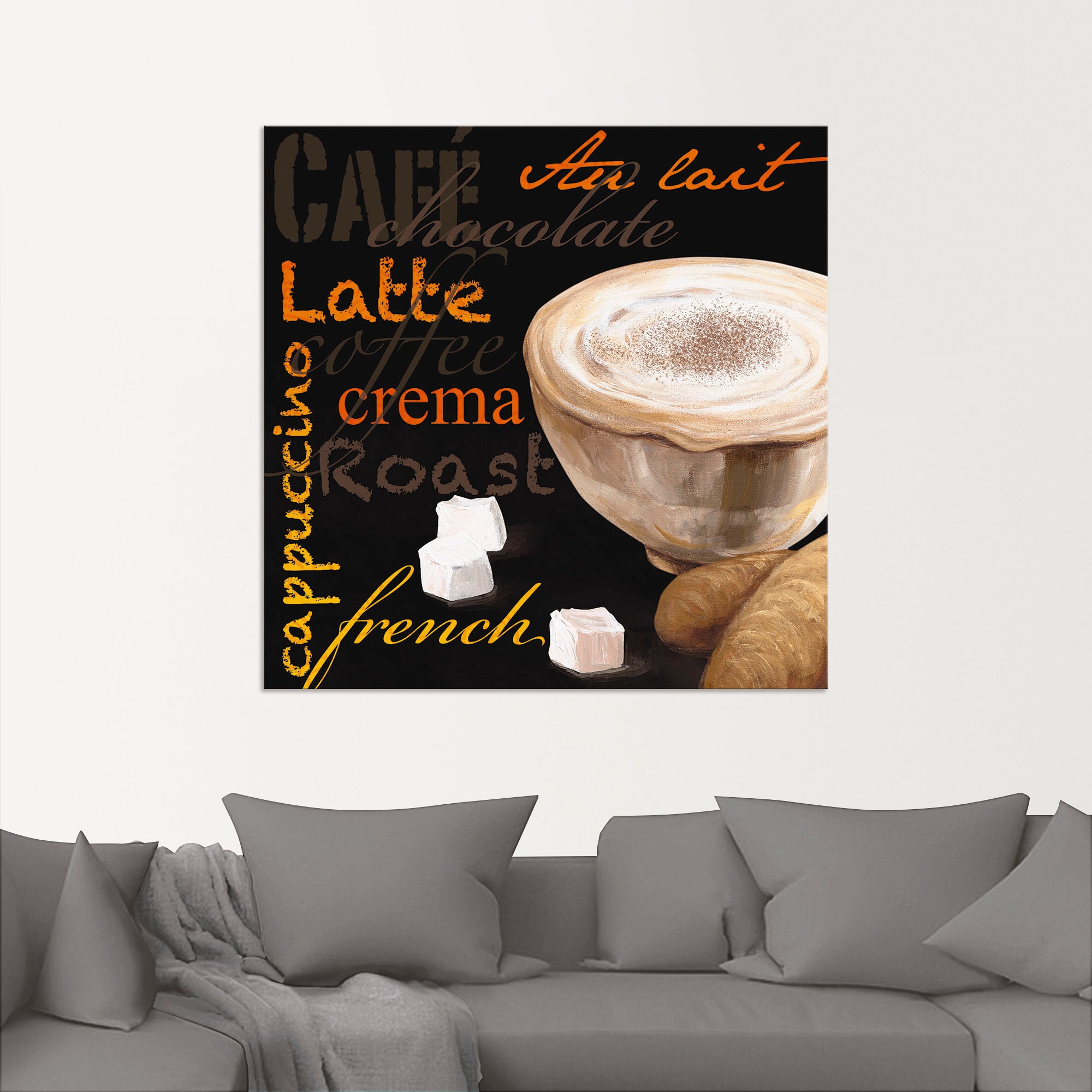 Artland Wandbild »Cappuccino - Kaffee«, Kaffee Bilder, (1 St.), als Alubild günstig online kaufen