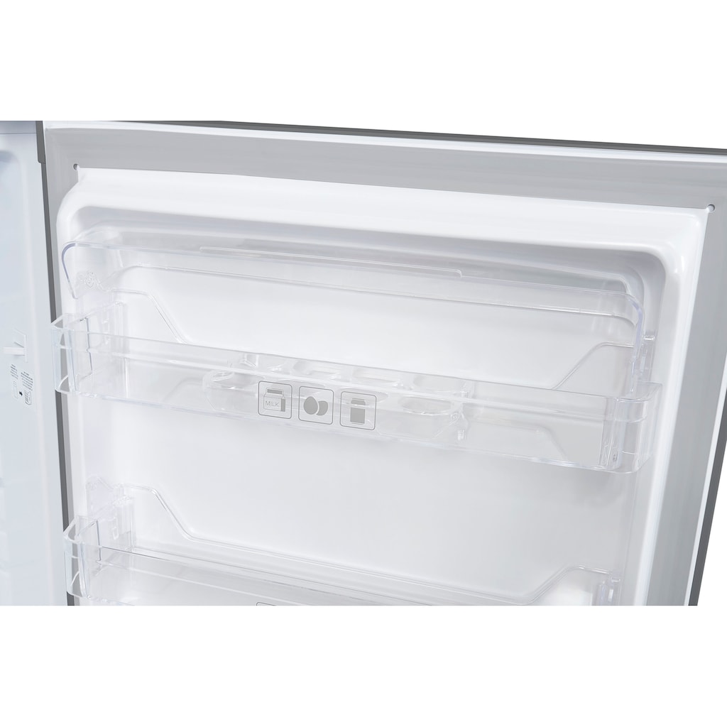 exquisit Kühlschrank »KS16-V-H-040E«, KS16-V-H-040E inoxlook, 85,5 cm hoch, 55 cm breit