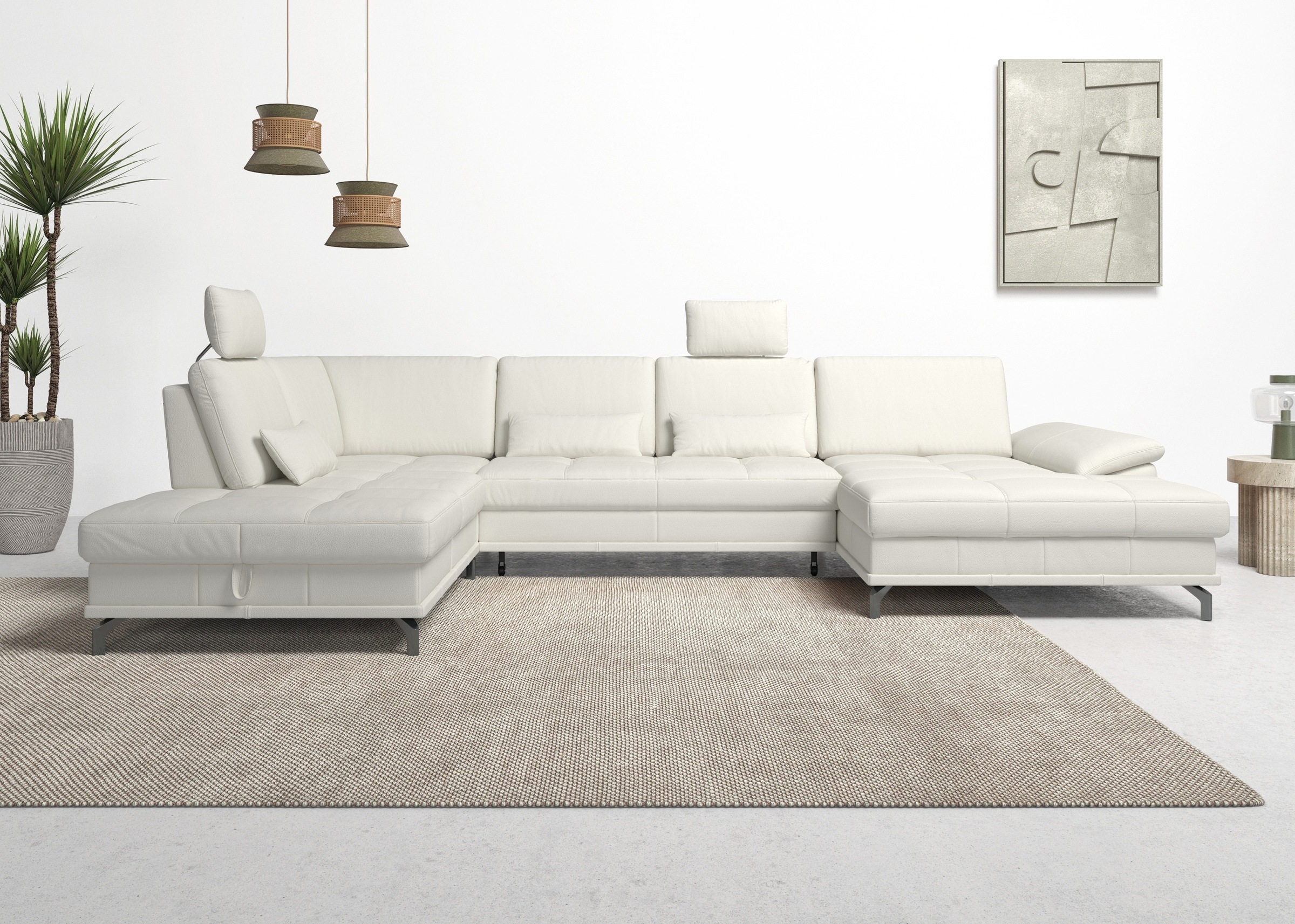 Places of Style Wohnlandschaft »Costello U-Form, mit Sitztiefenverstellung, günstig online kaufen