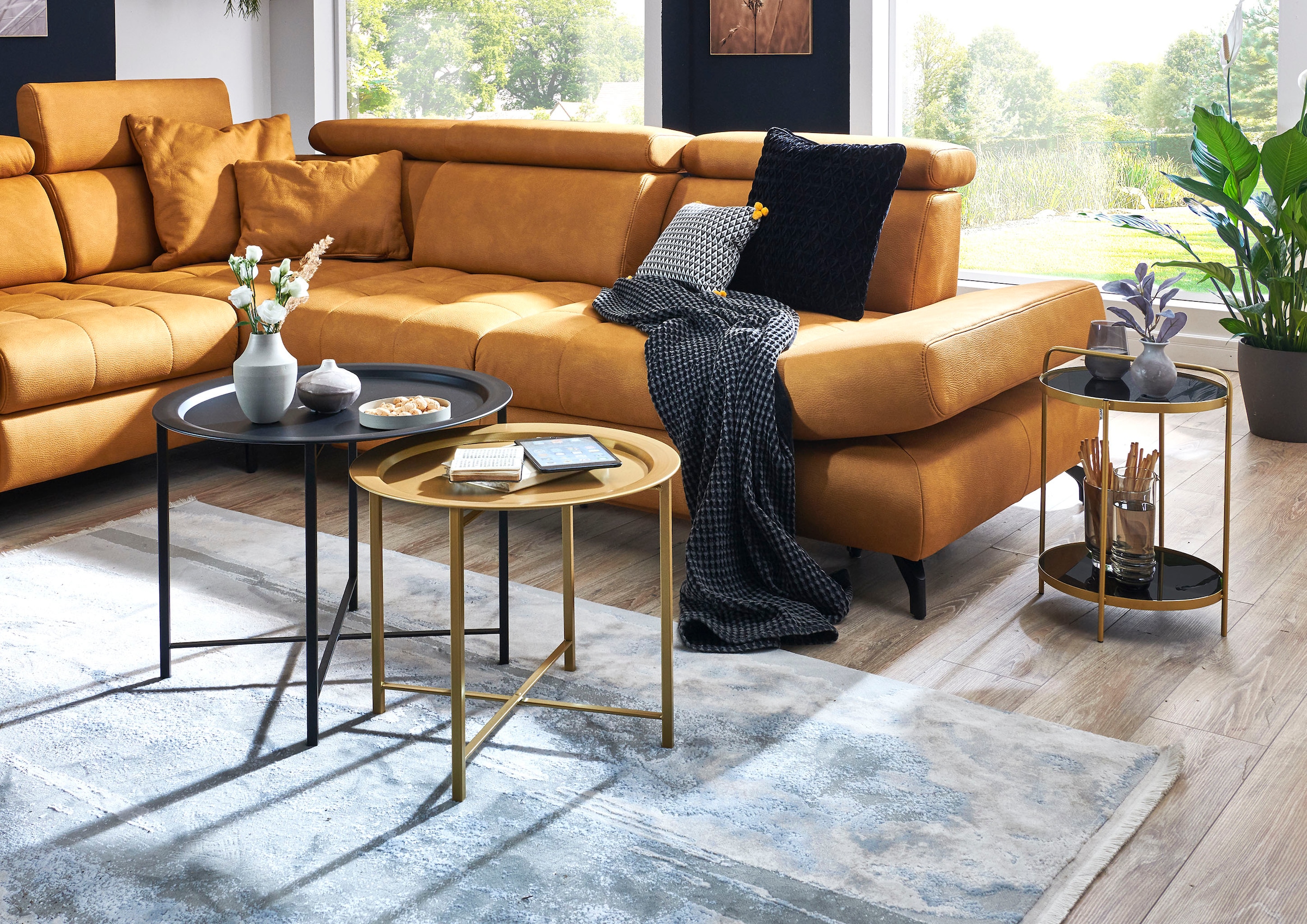 HAKU Beistelltisch »Sofatisch, Wohnzimmertisch« 1 Stk. tlg. rund - aus Metall Gold - Ø/H 38/51 cm