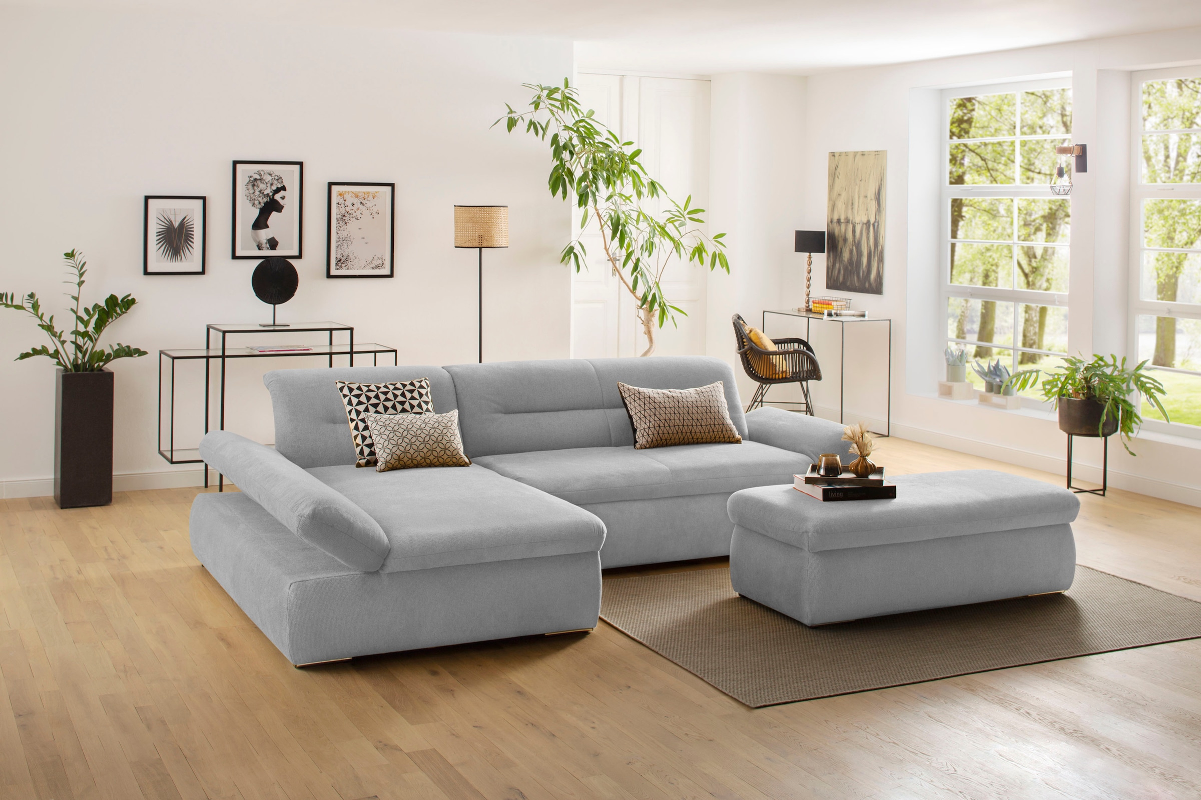 INOSIGN Polsterhocker »Avesa«, Mit großem Staufach, passend zur Serie "Avesa", B/T/H: 136/64/43 cm