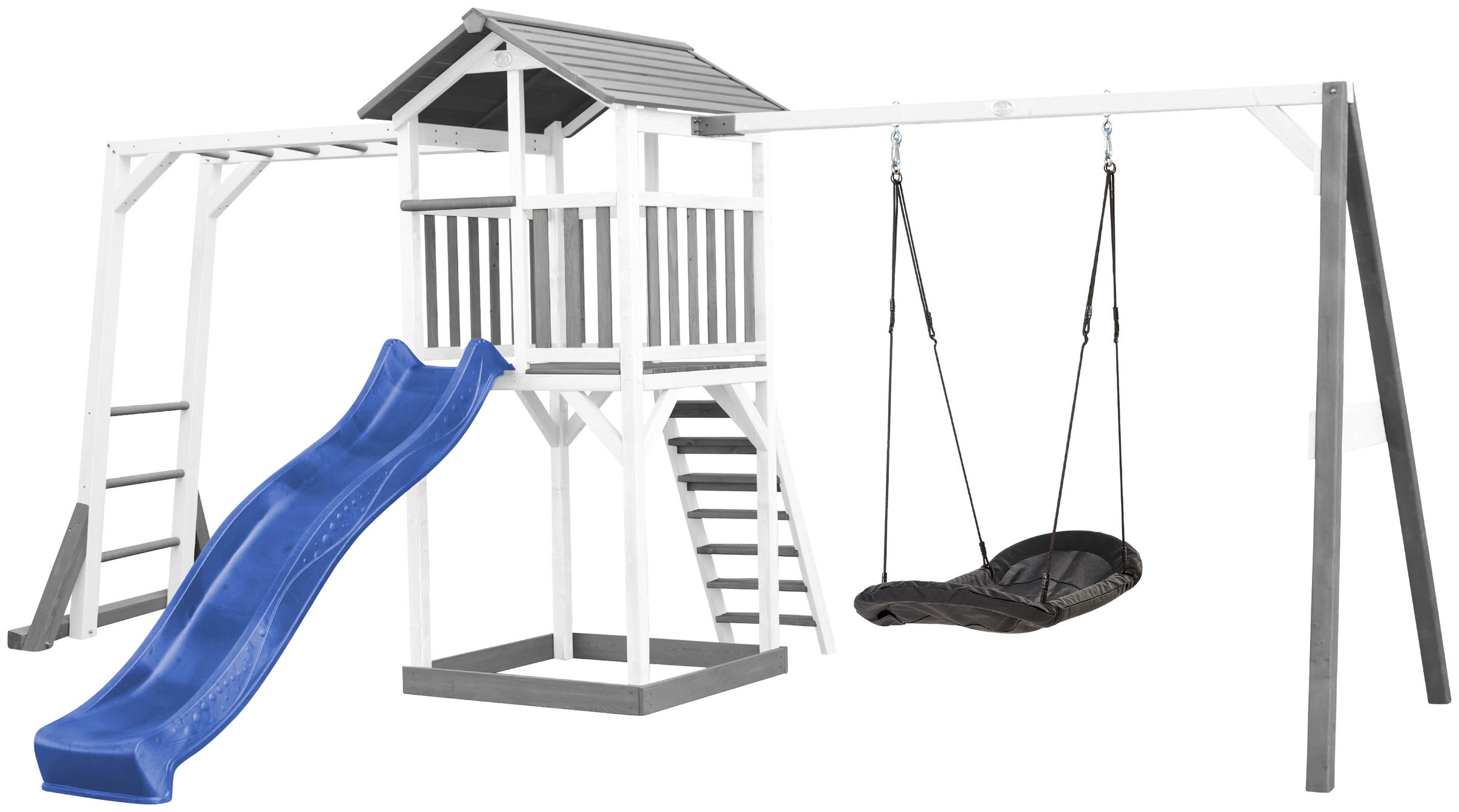 AXI Spielturm »Beach Tower«, mit Klettergerüst, Roxy Nestschaukel und Rutsche