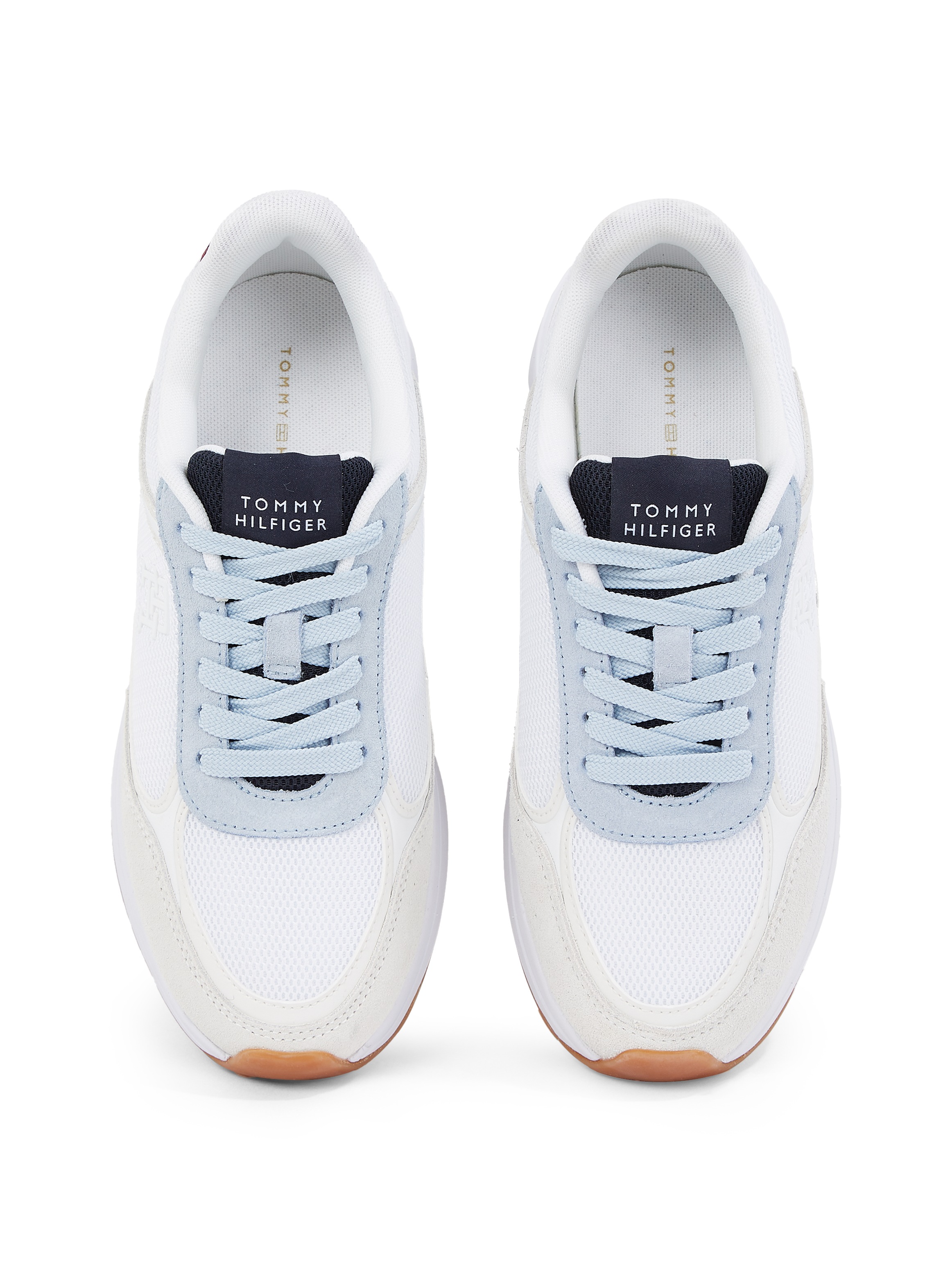 Tommy Hilfiger Keilsneaker »CASUAL FASHION RUNNER MIX«, Freitzeitschuh, Halbschuh, Schnürschuh im Kontrast-Look