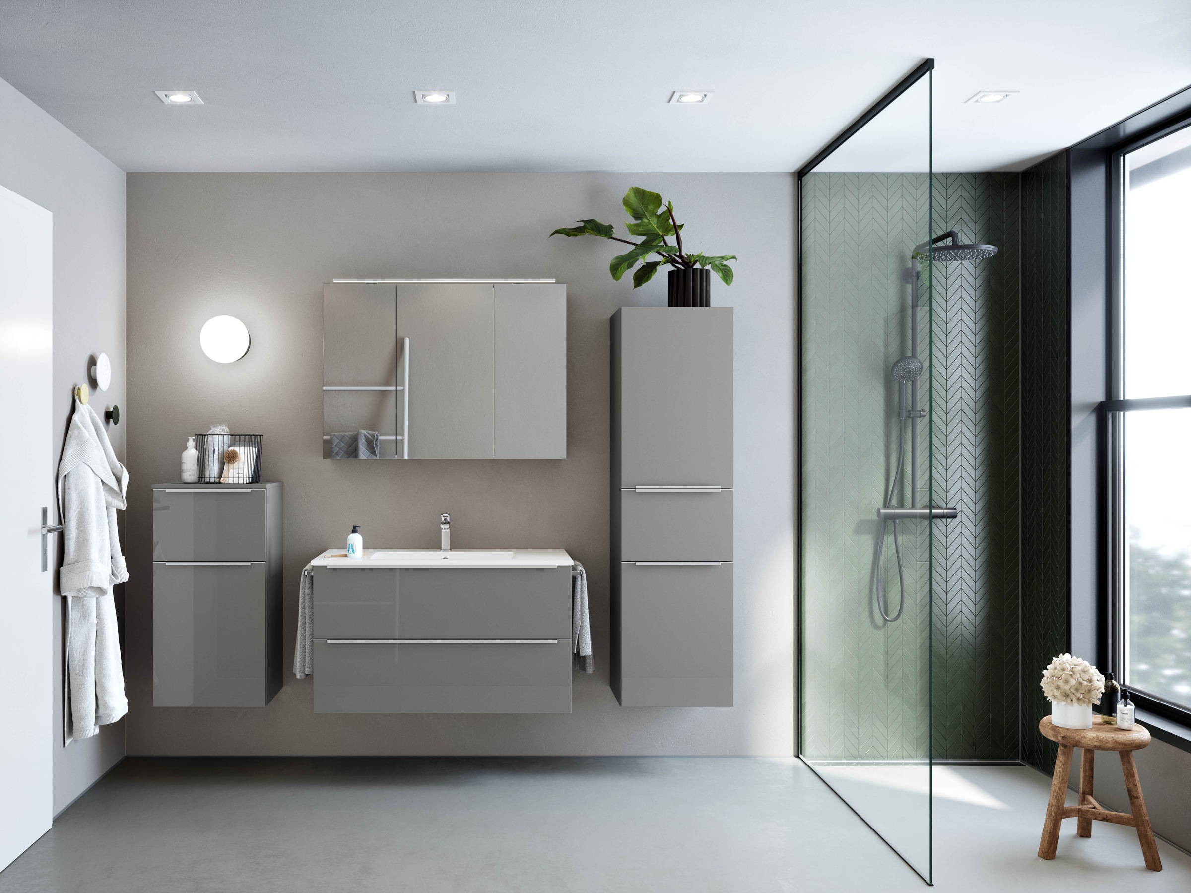 nobilia® Badmöbel-Set »Levere« vormontiert, mit Soft-Close, 4 Stk. tlg. günstig online kaufen