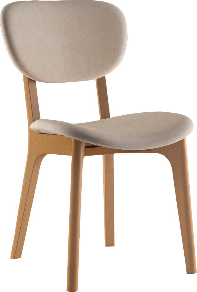 INOSIGN Stuhl »COZY Made in Italy«, (Set), 2 St., Microfaser, Gestell in Buche, Kirsch- oder Nussbaum, Massivholz, Design Stuhl