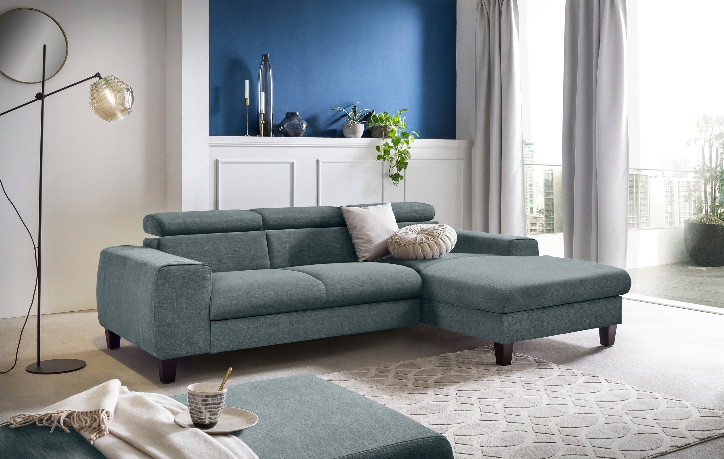 COTTA Ecksofa "Morven L-Form mit Kopfteilverstellung" wahlweise mit Bettfun günstig online kaufen