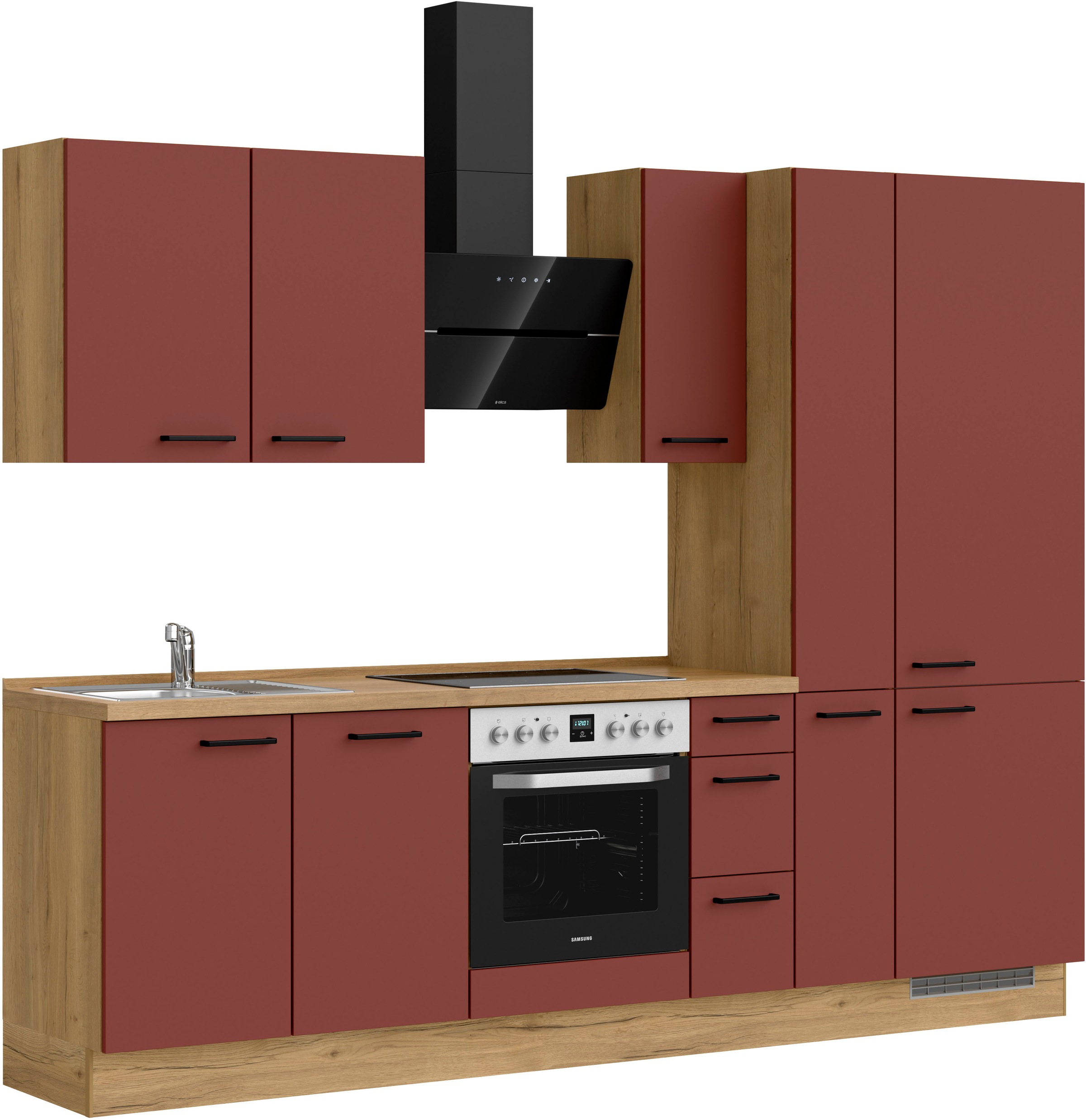 nobilia® Küchenzeile »"Easytouch II"«, vormontiert, Ausrichtung wählbar, Breite 270 cm, wahlw. mit E-Geräten