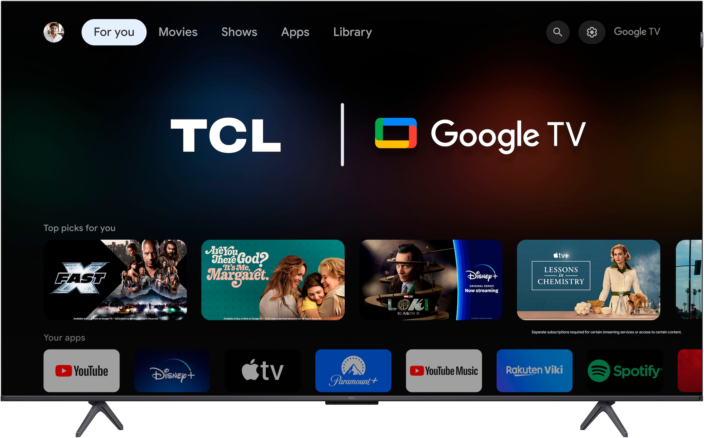 TCL QLED-Fernseher »55C61BX1«, 4K Ultra HD, Smart-TV, Multi HDR, Dolby Vision, Apple TV, HDMI 2.1, ONKYO Sound