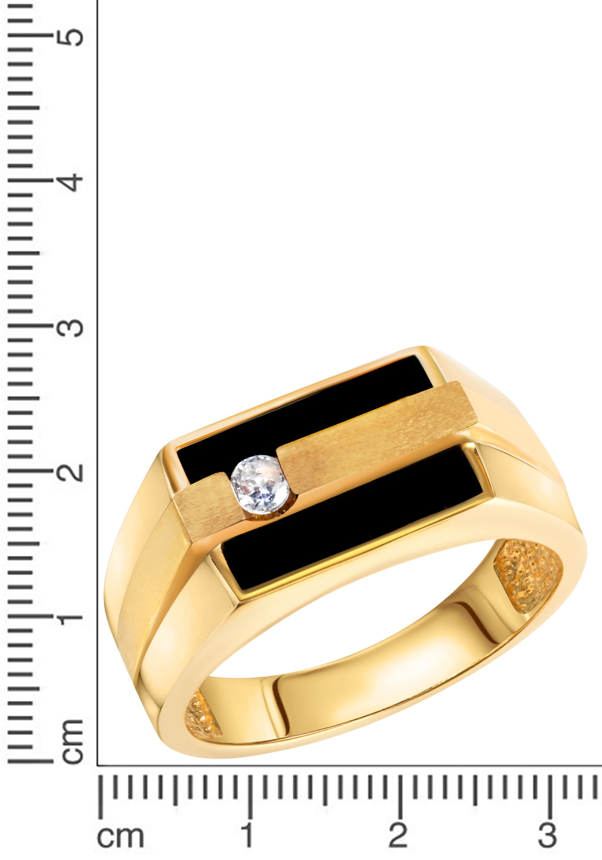 Firetti Fingerring »Schmuck Geschenk Silber 925 Silberring Ringkopf eckig«, mit Onyx, Zirkonia (synth.)