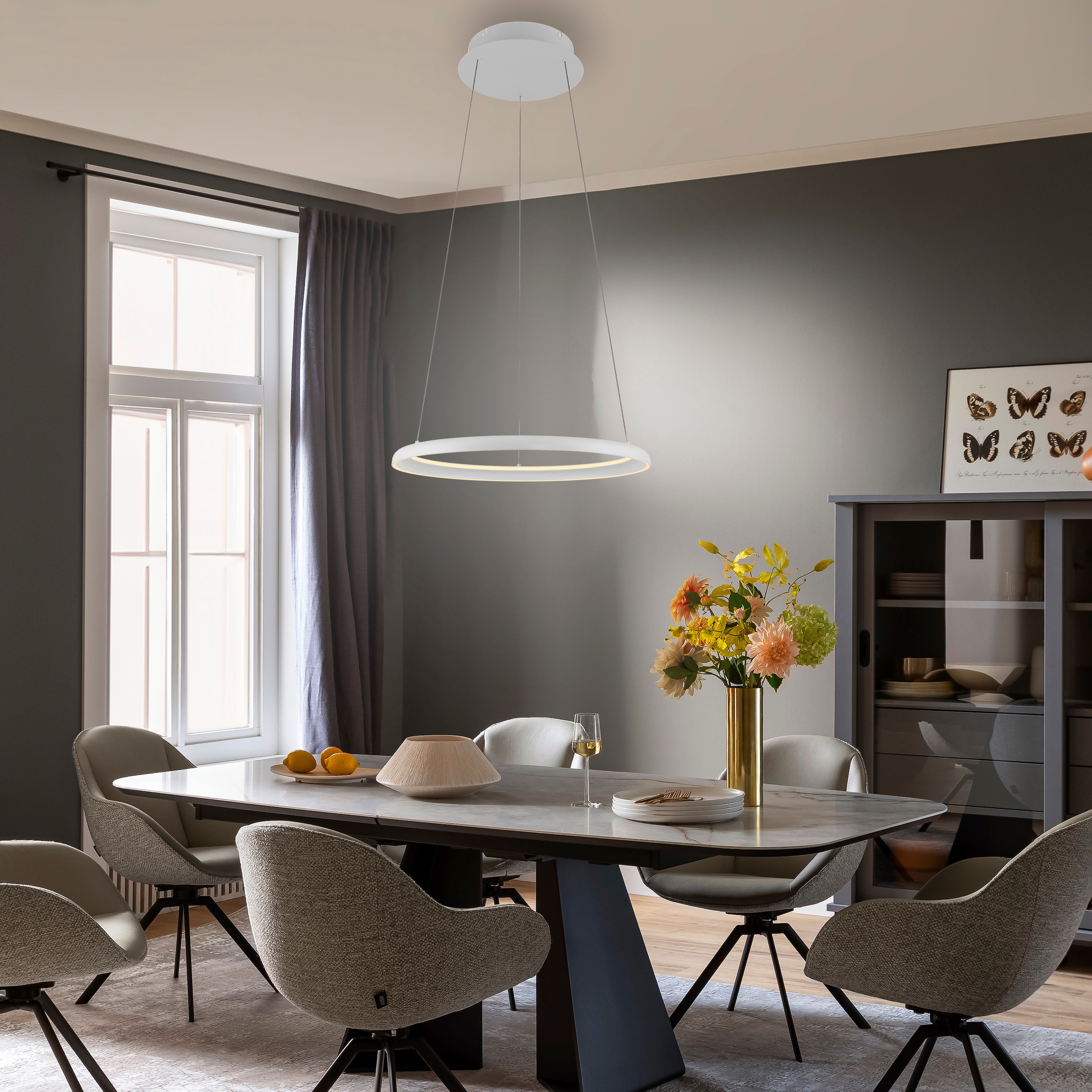 SCHÖNER WOHNEN-Kollektion LED Pendelleuchte »QUILLO« LED-Board 1 Stk. Warmweiß SCHÖNER WOHNEN Kollektion, SimplyDim, Memoryfunktion, Comfort-Lift