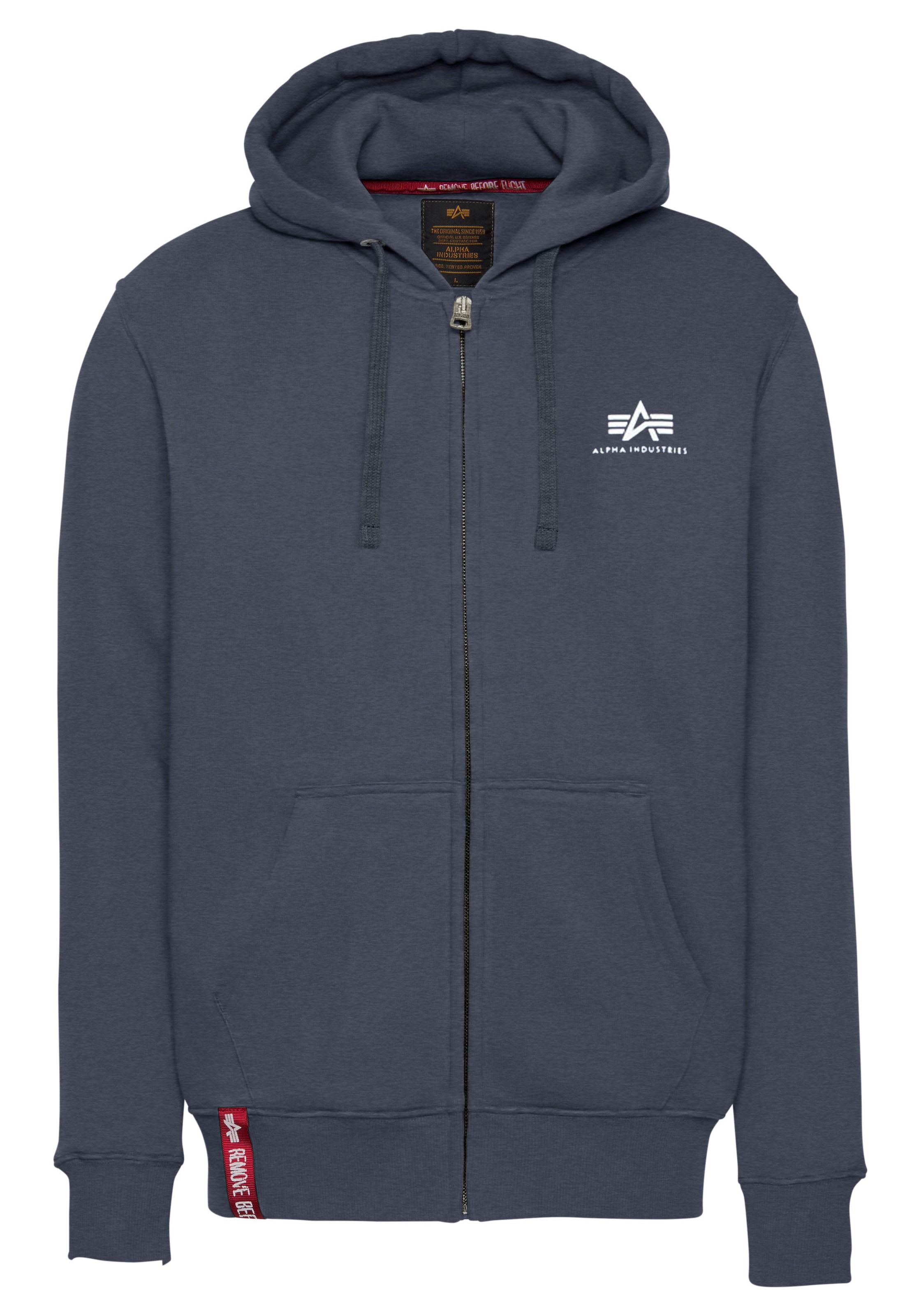 Alpha Industries Kapuzensweatjacke »Basic Zip Hoody SL« Baumwollmischung, regular fit