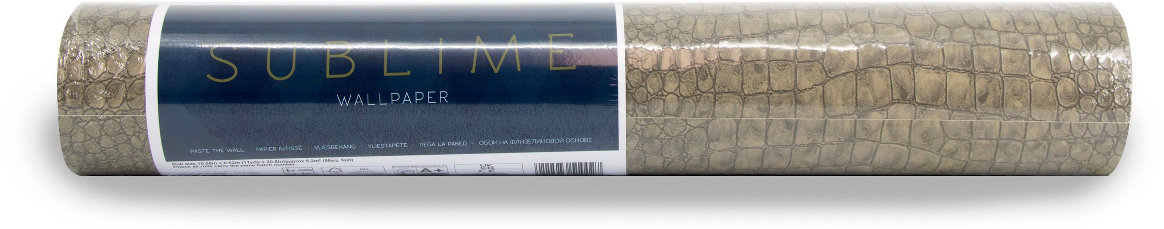 Boutique Vliestapete »Sublime Vliestapete Kroko Bronze«, Lederoptik, Sublime Vliestapete Kroko Bronze