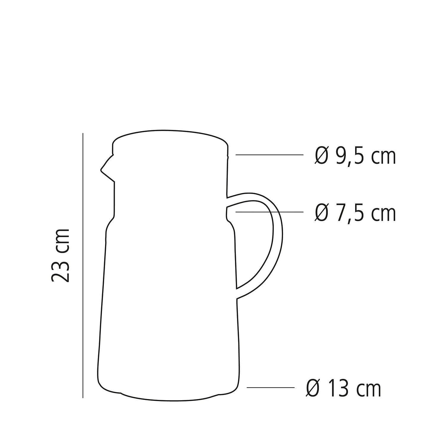 APS Kanne »Ø 13 cm, H: 23 cm, 2 Liter , Glas, Polypropylen, Silikon« 2 l 1 Stk. tlg. Deckel aus 18/8 Edelstahl