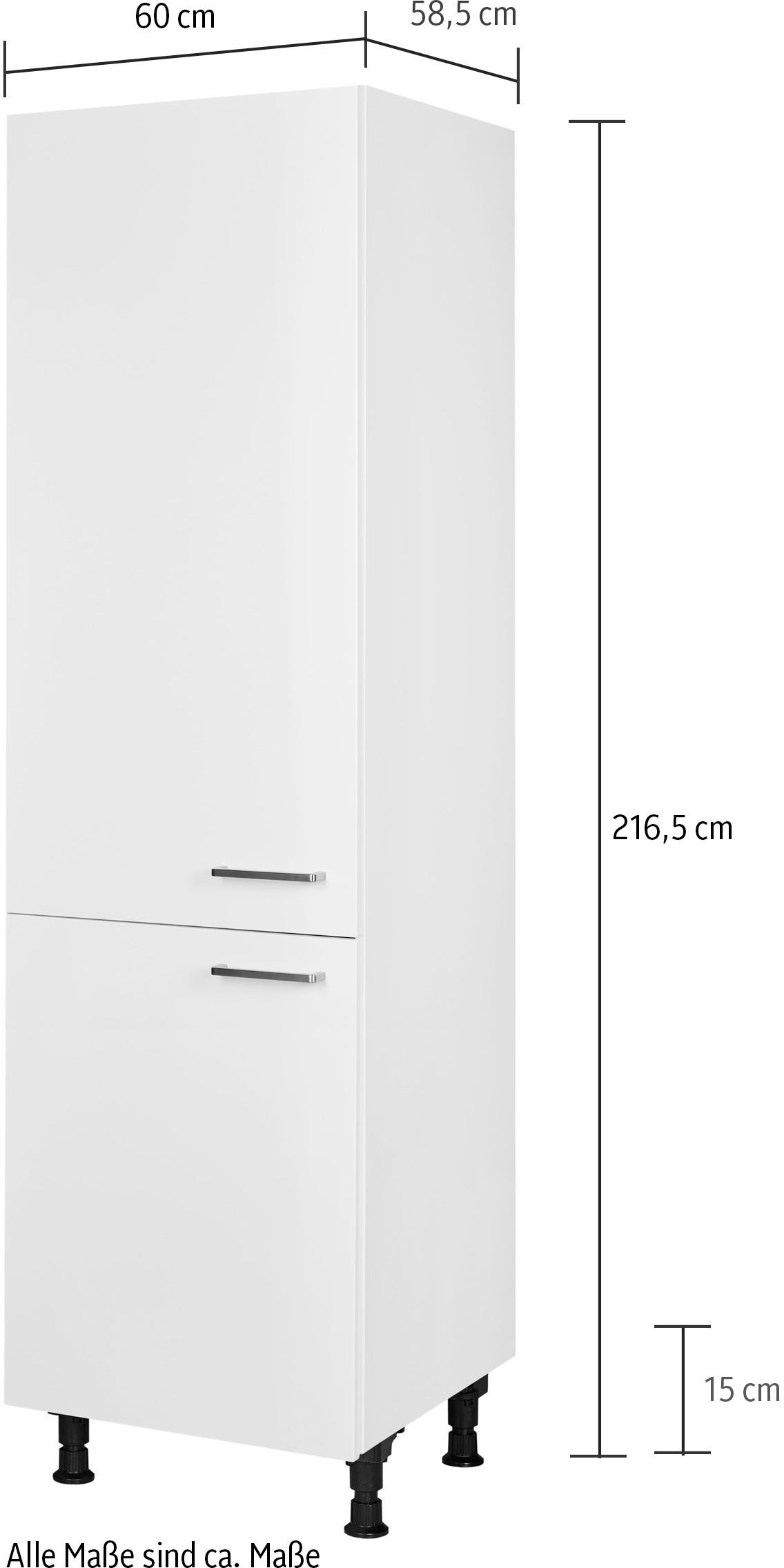 nobilia® Kühlmodul »"Touch", für ein Kühl- und Gefrierschrank, Ausrichtung wählbar«, vormontiert, Ausrichtung wählbar, Breite/Höhe: 60/216,6 cm