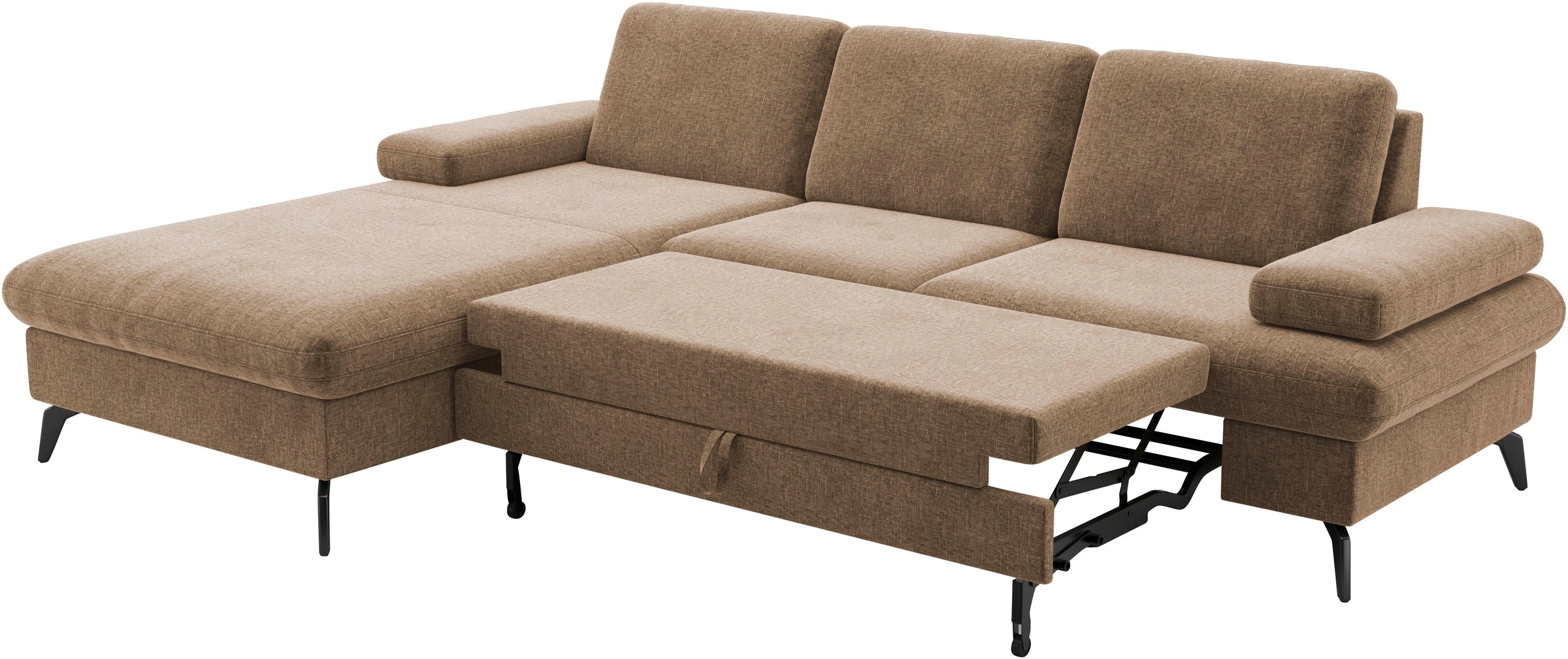 sit&more Ecksofa »Morris Jubi L-Form, B: 247 cm«, mit Armteilfunktion & 1 Zierkissen, optional Bettfunktion