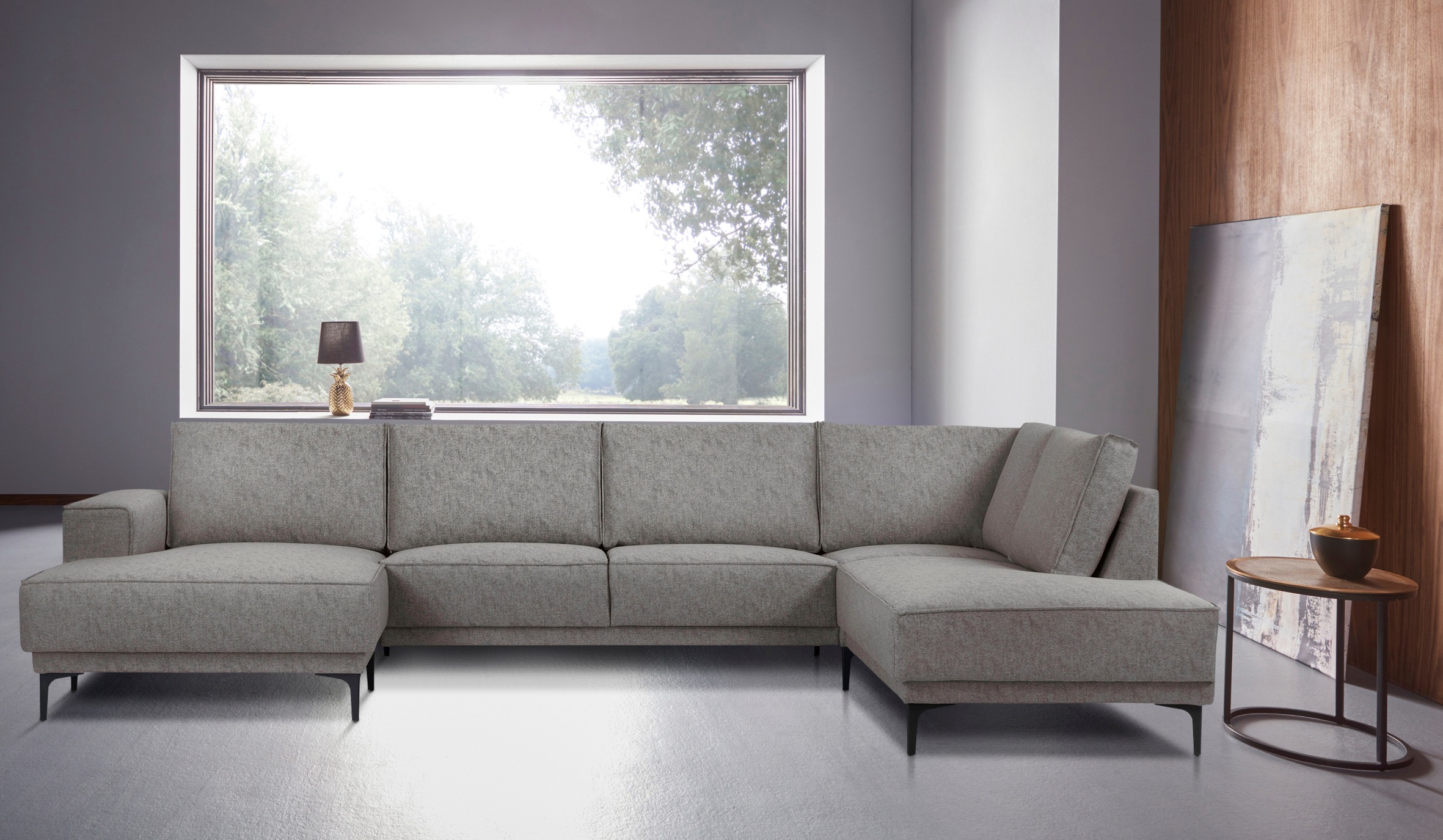 Places of Style Wohnlandschaft »XXL Sofa Oland, Struktur, Flachgewebe, Luxu günstig online kaufen