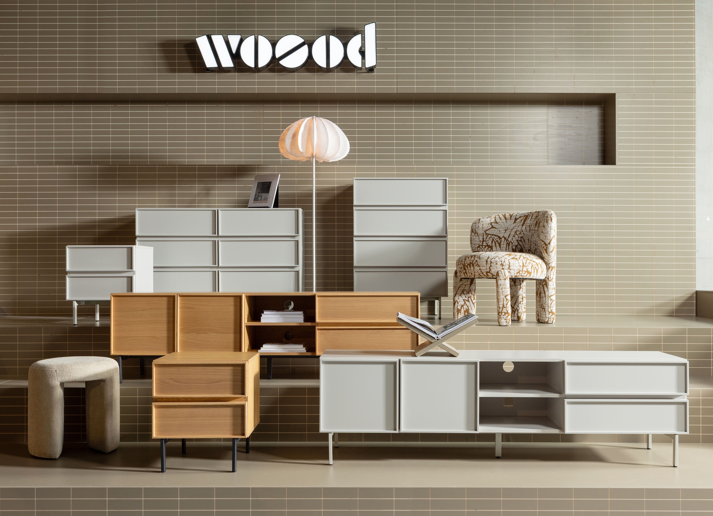 WOOOD Sideboard »Tours mit Melamin-MDF und sichtbare Maserung B 70 x T 42 x H 102 cm« Tragkraft Deckplatte 50 kg, kratz- und hitzebeständige Oberfläche