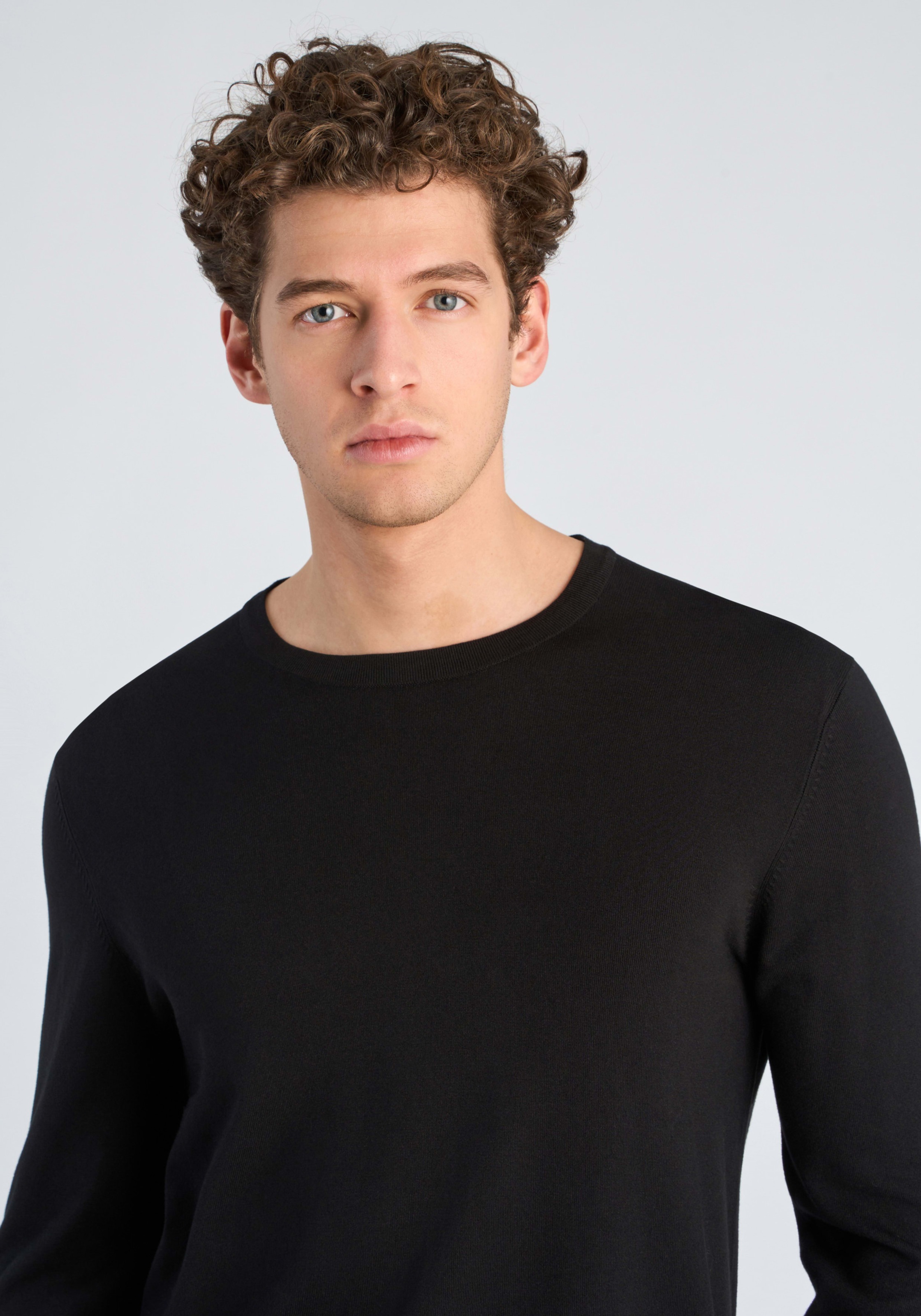 LINDBERGH Strickpullover mit Rundhals / Viskose / unifarben