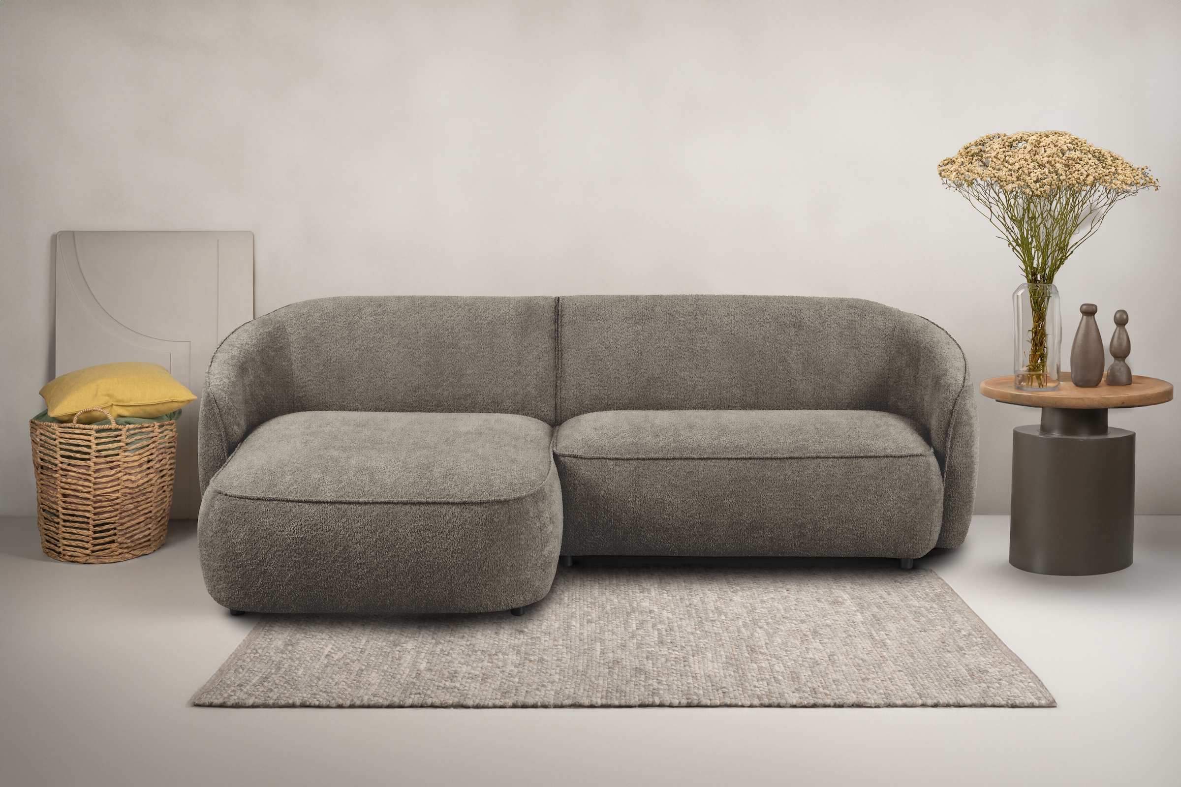 INOSIGN Ecksofa "Cosigo", Breite 246 cm, 2 Chenille-Stoffe zur Auswahl, mit günstig online kaufen