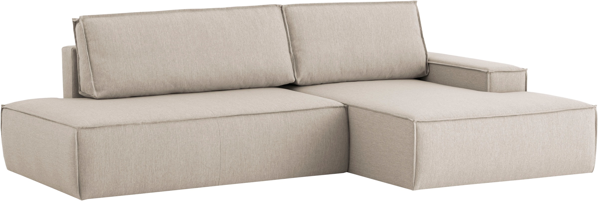 Home affaire Ecksofa »SHERWOOD, Schlafsofa in L-Form offen (275cm), Cord, Leinenoptik«, Schlaffunktion und Bettkasten, Kedernaht, hoher Sitz- & Liegekomfort