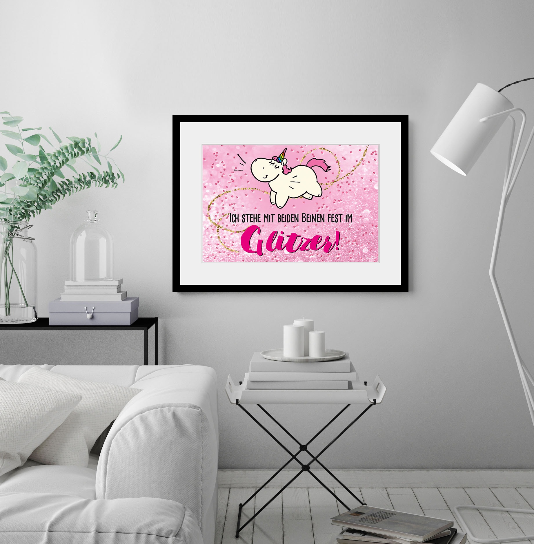 queence Bild »Glitzer«, Einhorn-Sprüche & Texte-Schriftzug, (1 St.), HD Pre günstig online kaufen