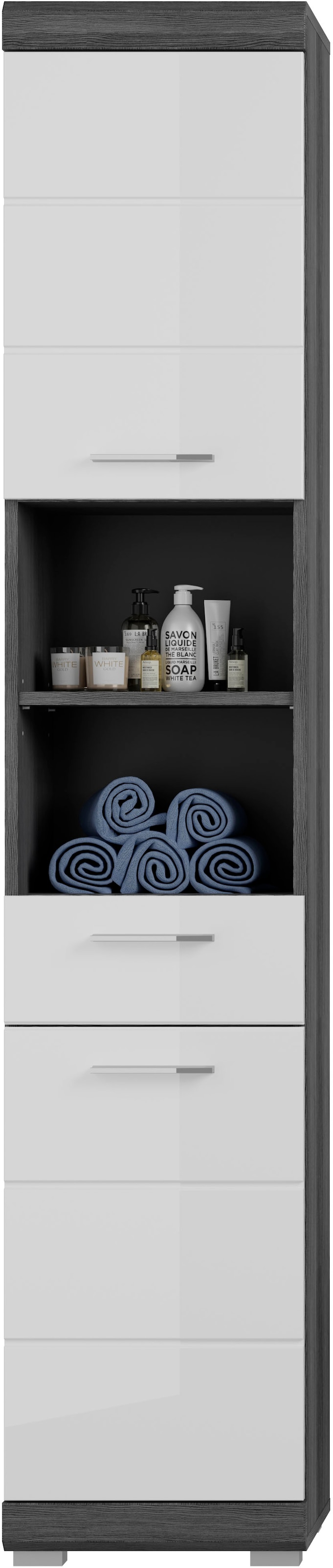 INOSIGN Badmöbel-Set »Siena, 4 teilig, bestehend aus:«, (Set, 4 St.), Hochschrank schmal, WBU, Spiegelschrank, Hochschrank breit