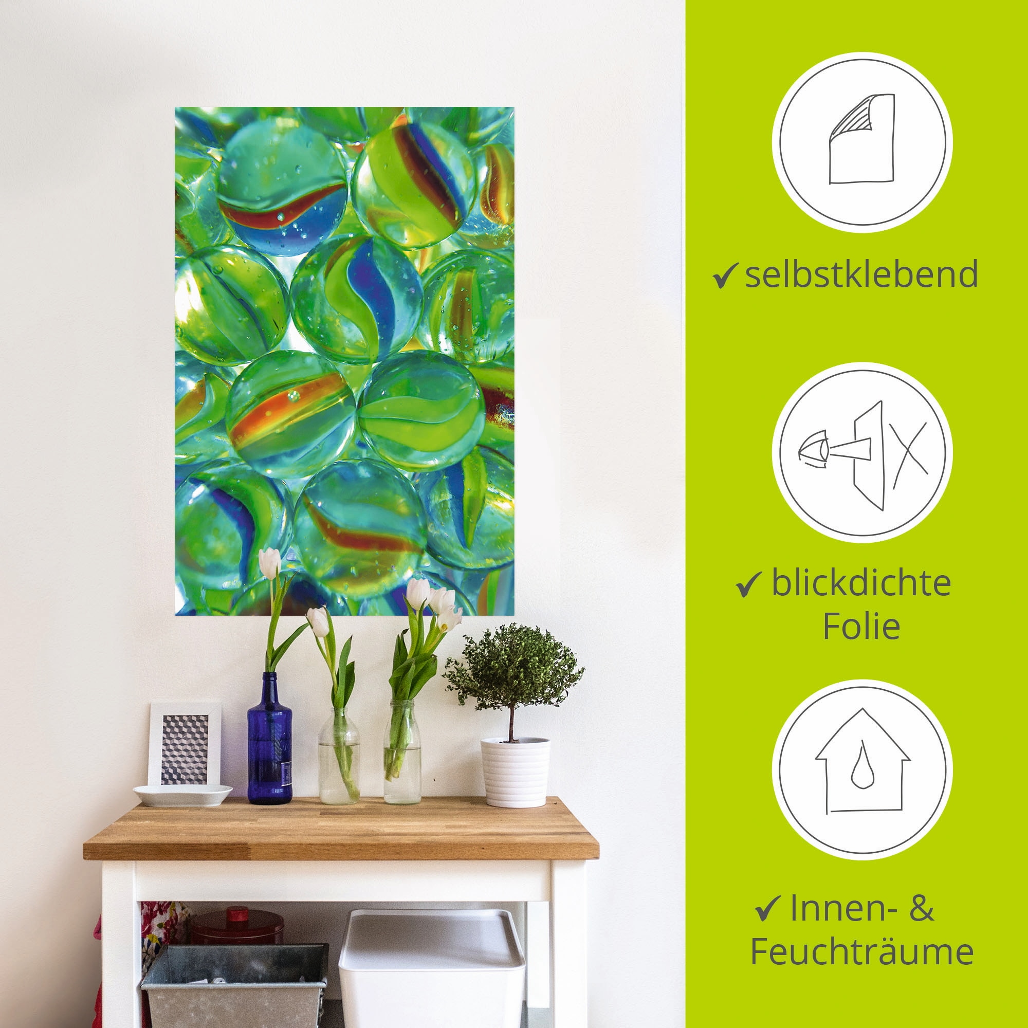 Artland Wandfolie »Murmeln«, Arrangements, (1 St.), selbstklebend