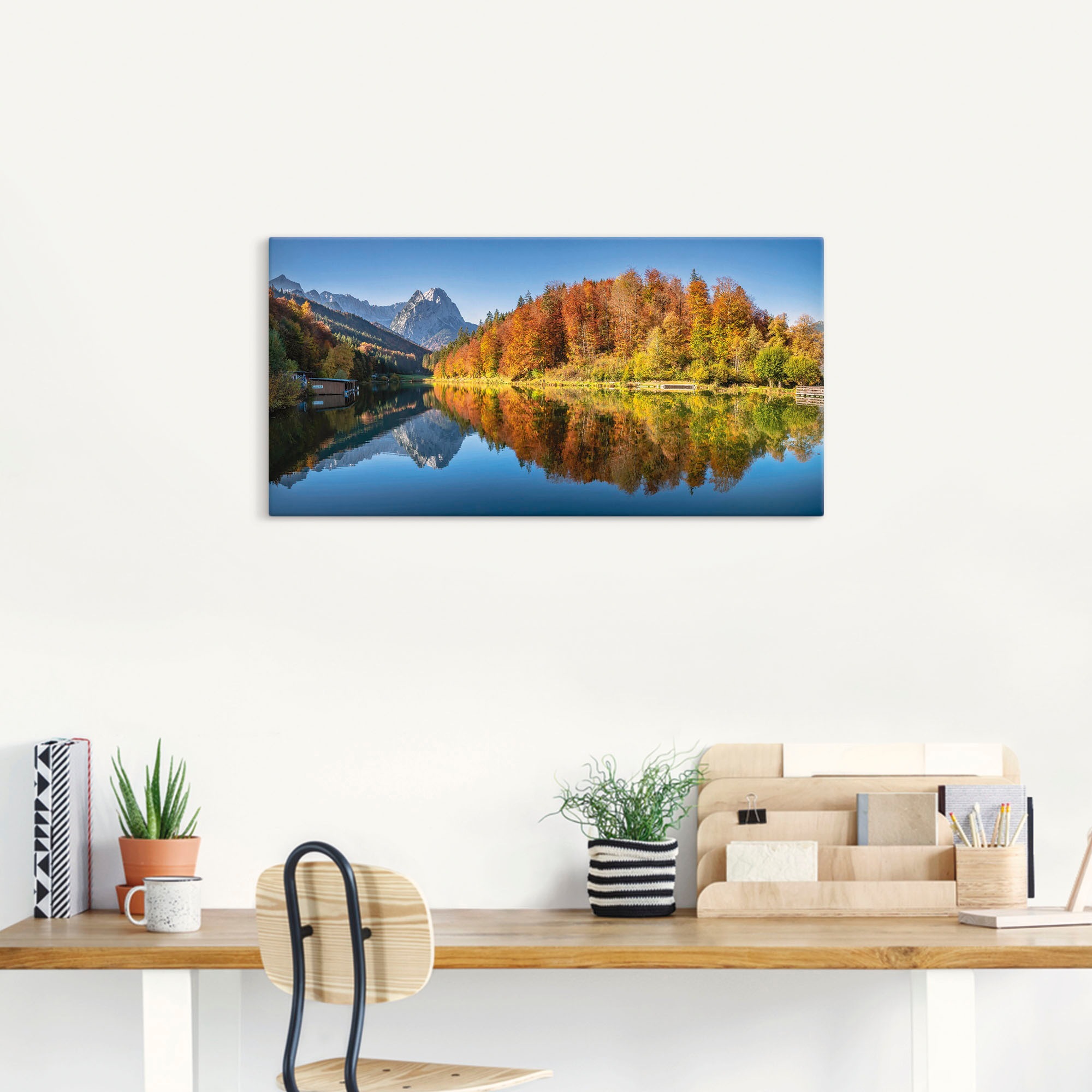 Artland Leinwandbild »Riessersee Bayern«, Seebilder, (1 St.), auf Keilrahme günstig online kaufen