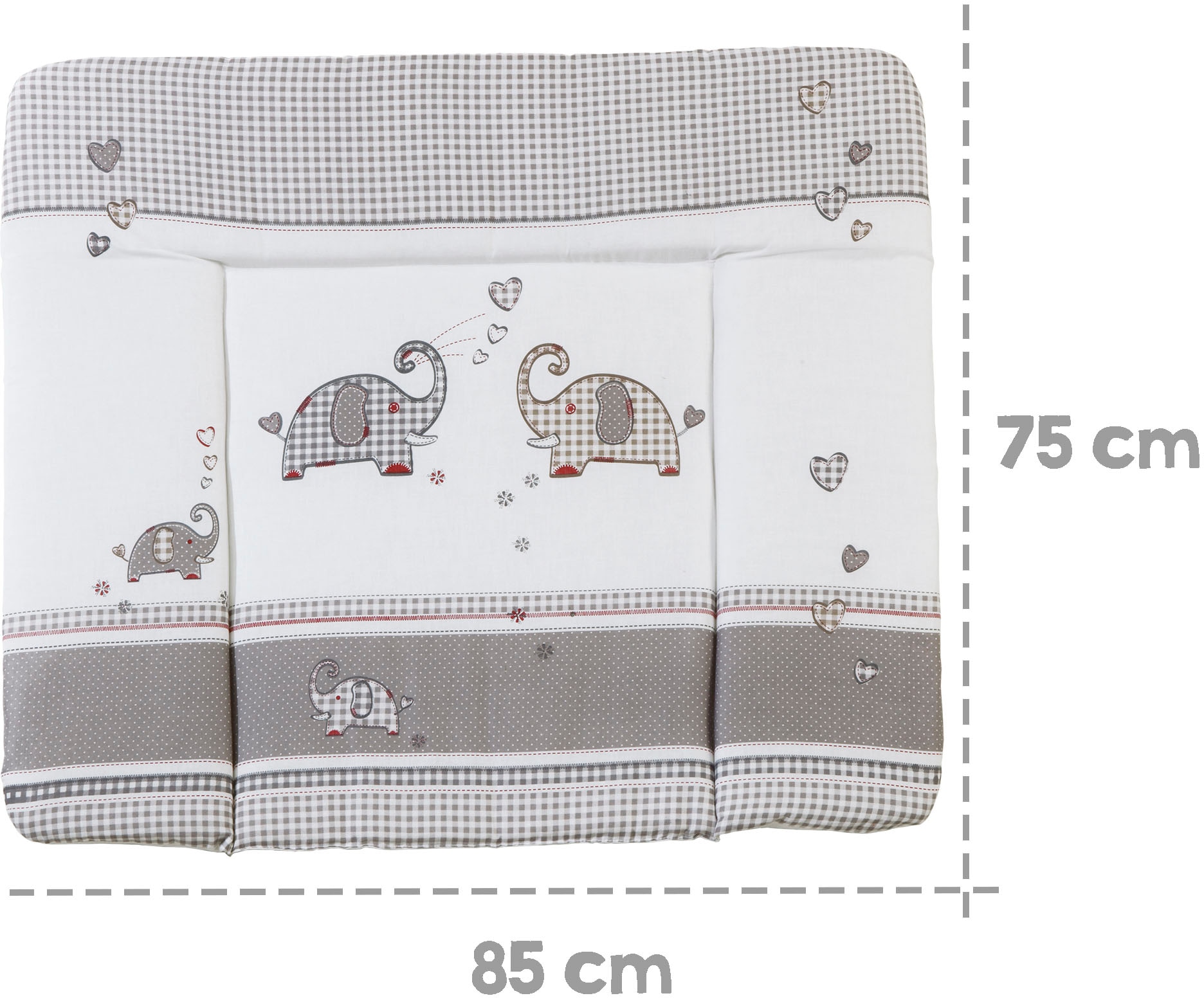 roba® Wickelauflage »Jumbotwins grau, 85 x 75 cm«