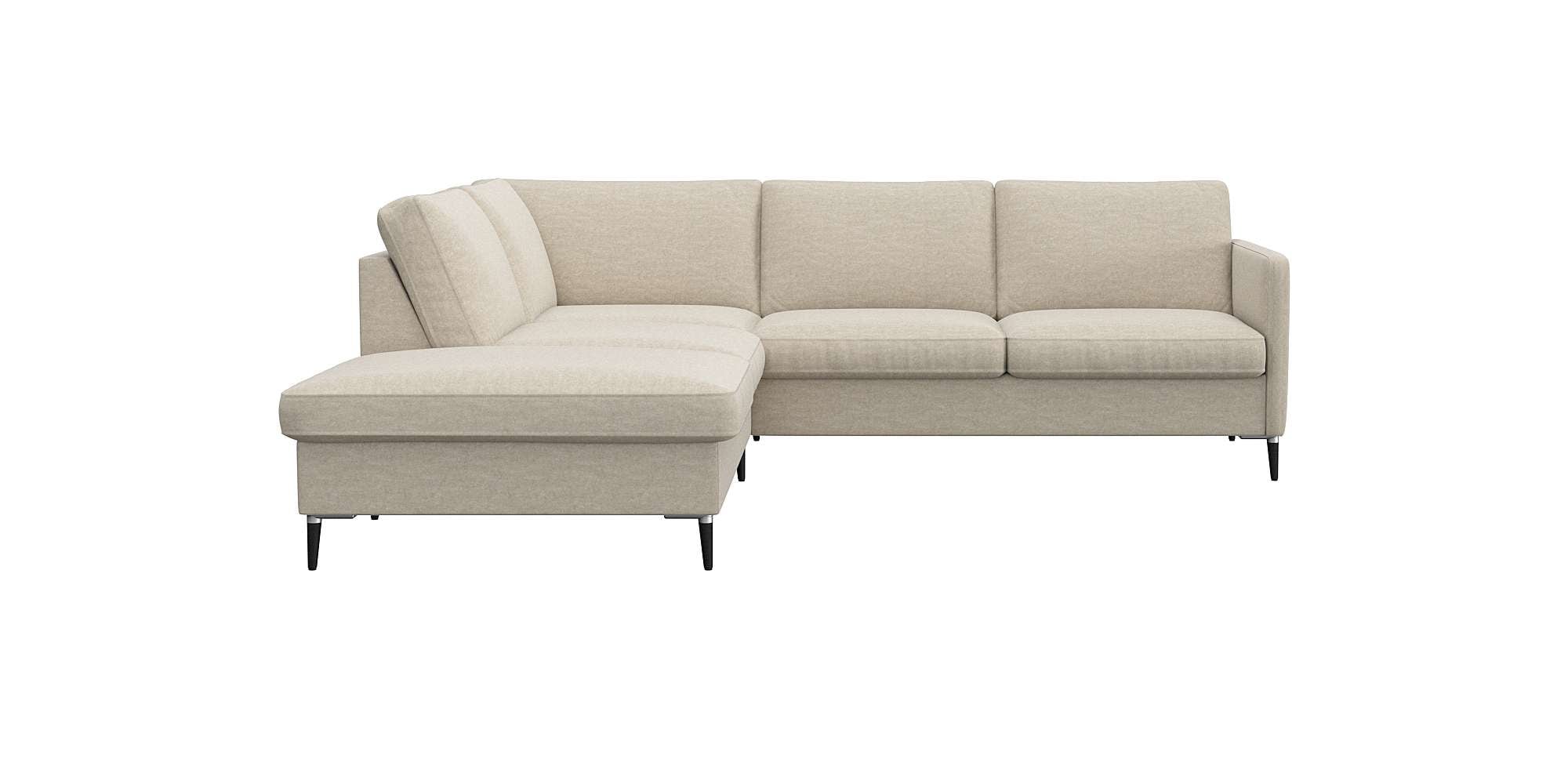 FLEXLUX Ecksofa »Fiore, L-Form«, schmale Armlehnen, Füße Alu/schwarz, B/T 2 günstig online kaufen