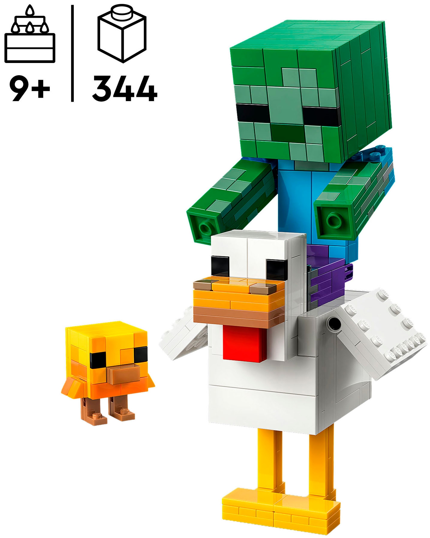 LEGO® Konstruktionsspielsteine »Hühnerreiter (21582), LEGO Minecraft« Made in Europe
