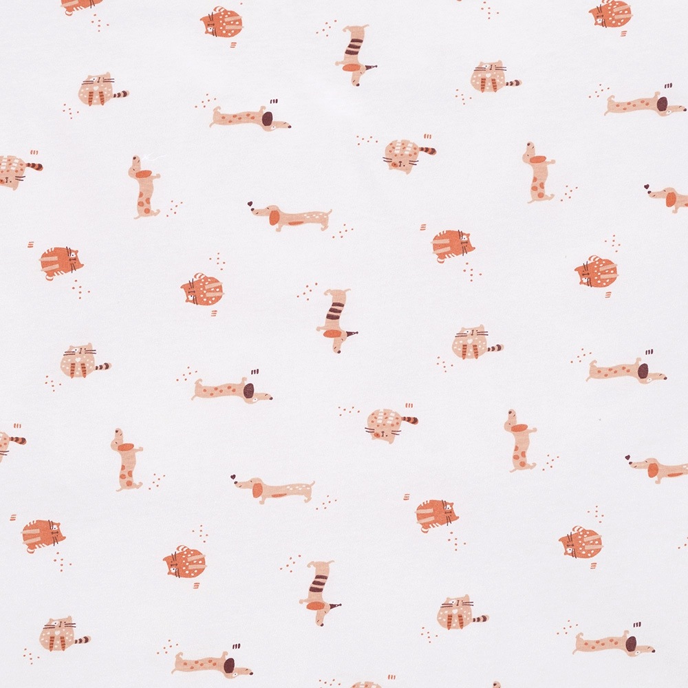 Träumeland Babybettwäsche »Jersey Cats & Dogs«, mit niedlichem Allover-Print