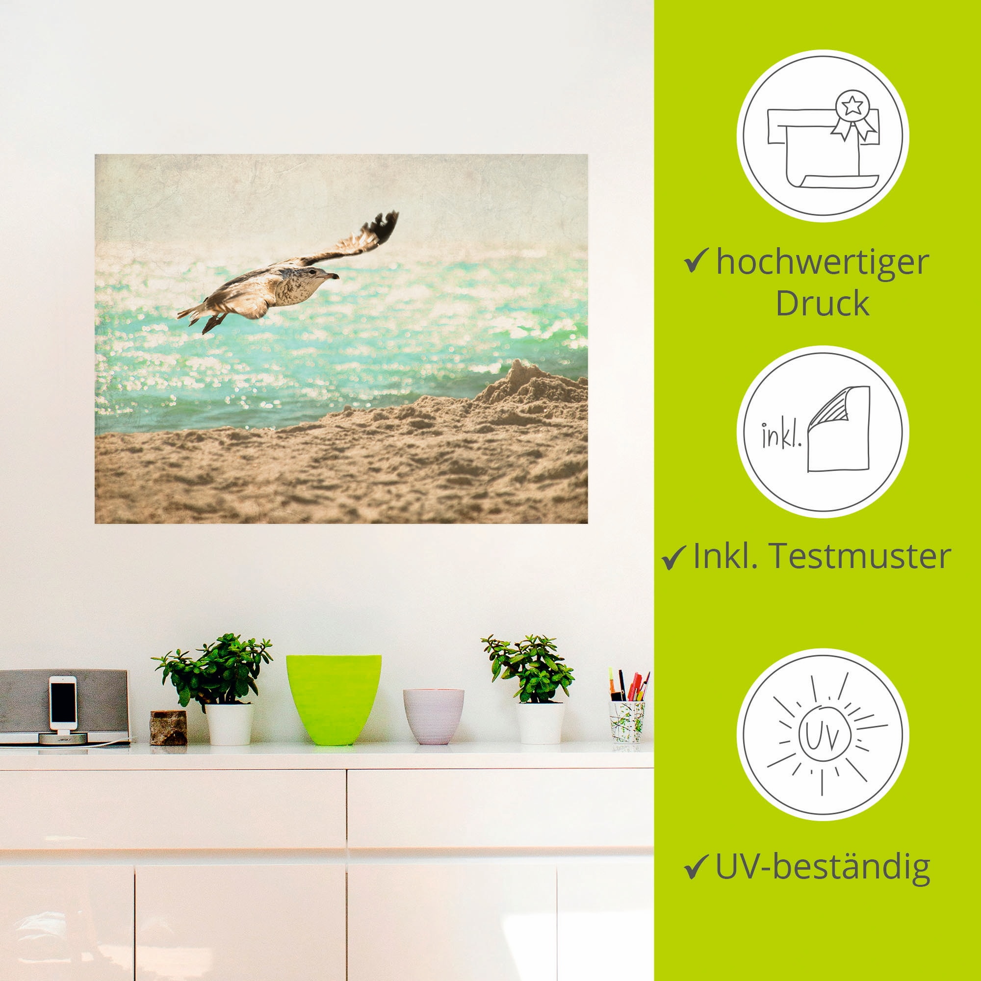 Artland Wandfolie »Der Flug der Möwe«, Vögel, (1 St.), selbstklebend