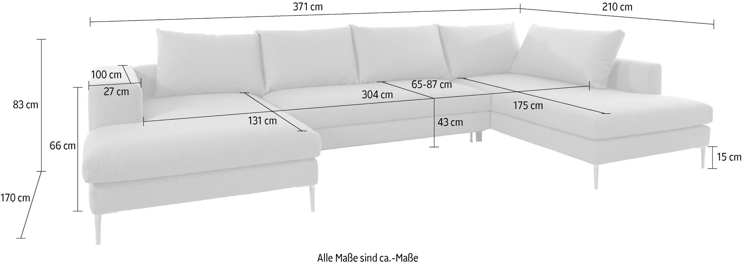 OTTO products Wohnlandschaft »Finnja, U-Form«