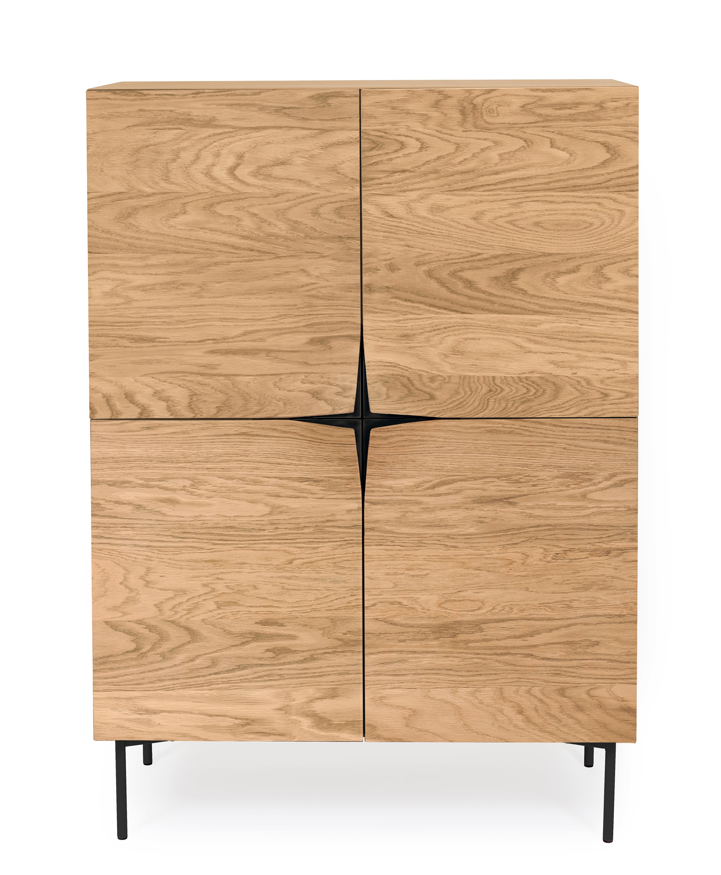 Woodman Highboard, Kommode mit Holzfurnier aus Eiche, im Skandinavischen Design
