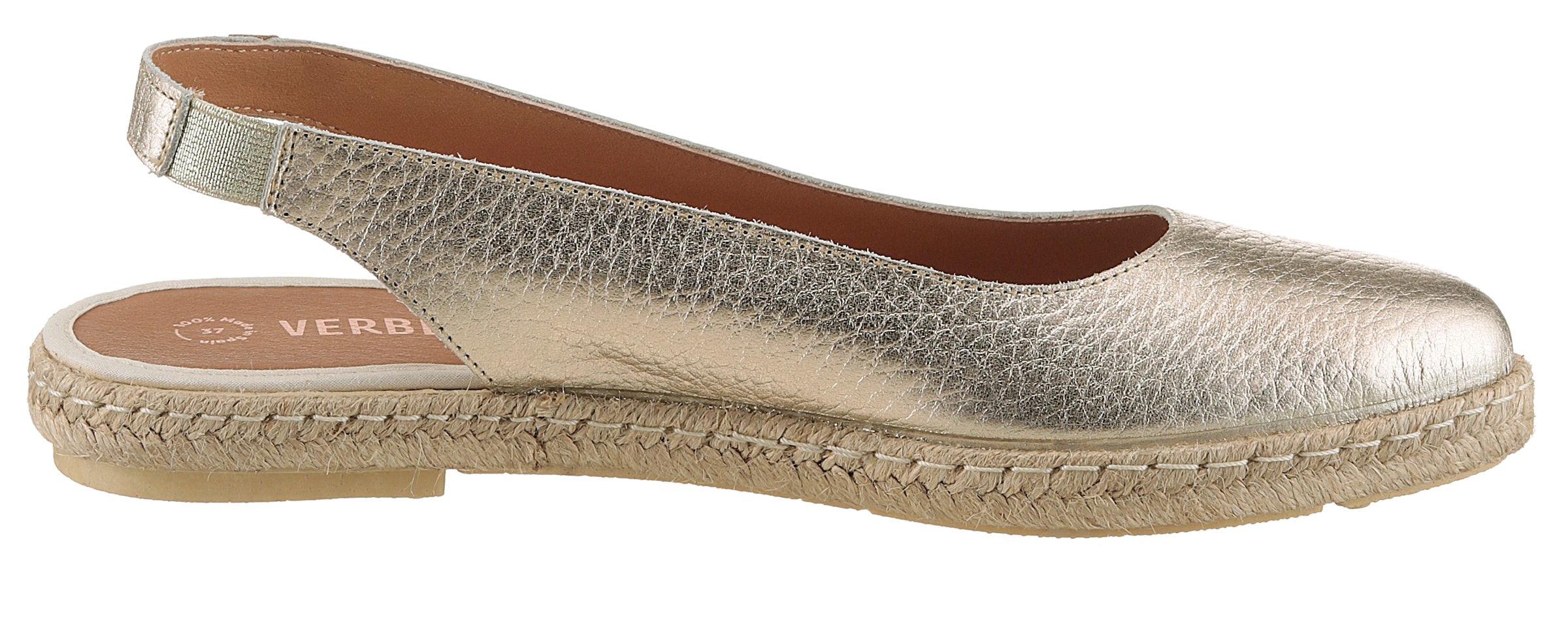 VERBENAS Slingsandale »Kiara Nucleo Metal«, Sommerschuh, Sling, Urlaubschuh, Slipper mit Juterahmen