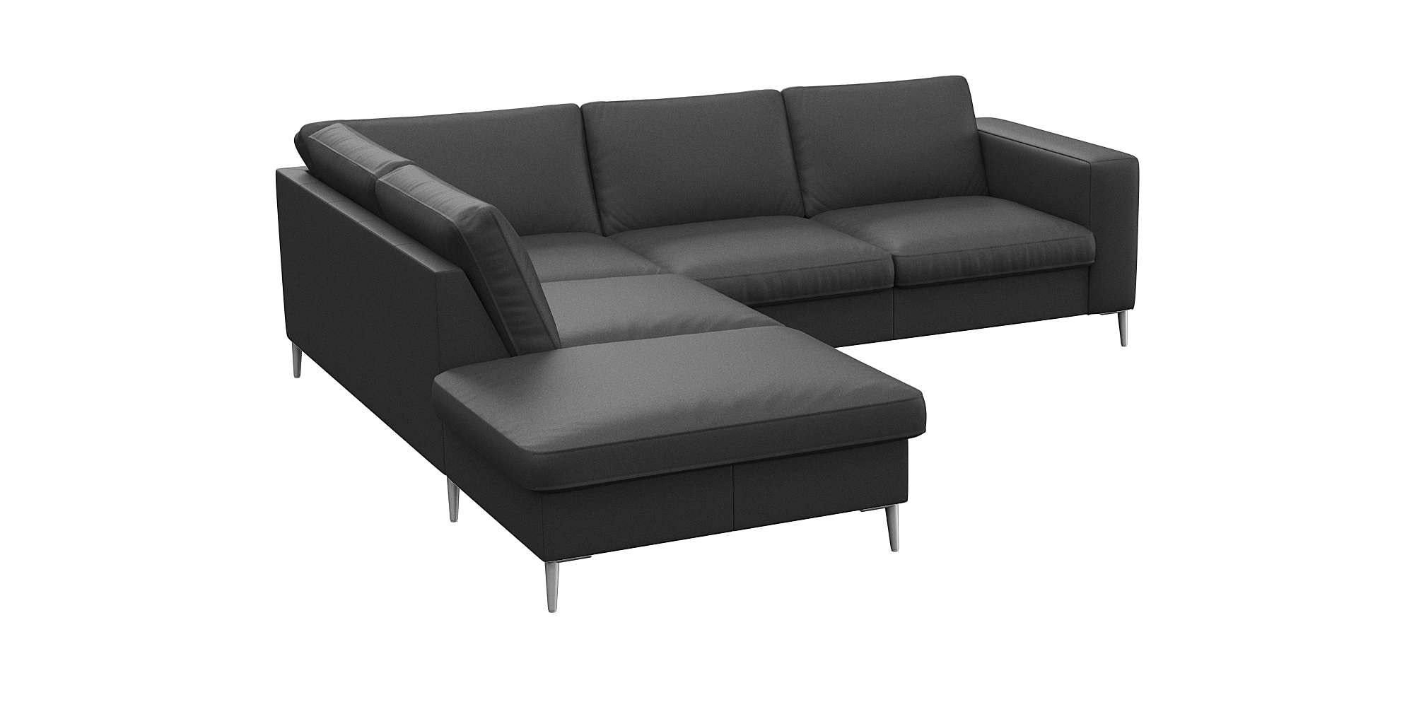 FLEXLUX Ecksofa "Fiore, L-Form", breite Armlehnen, Füße alufarben, B/T 241/ günstig online kaufen