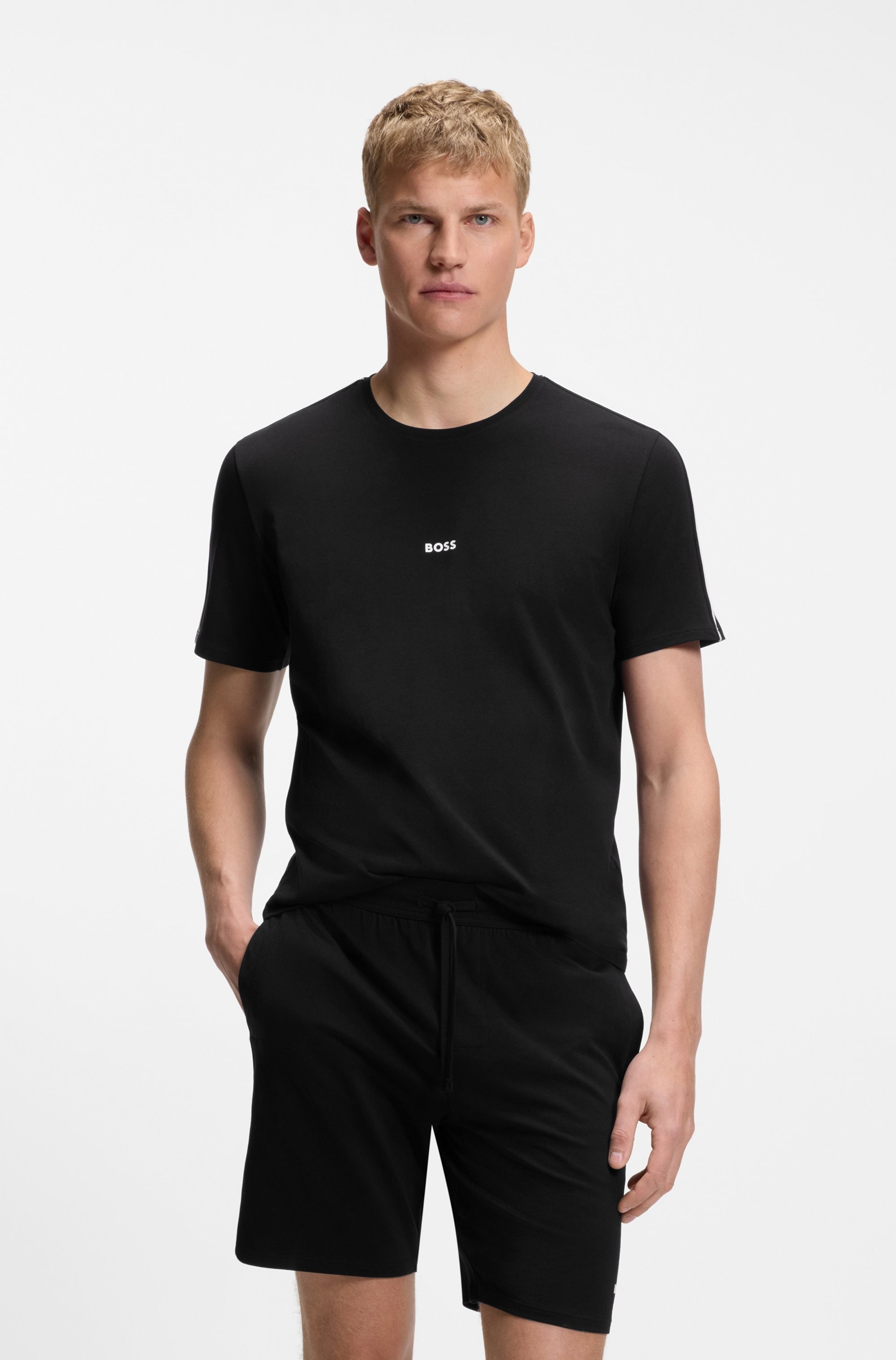 BOSS T-Shirt »Unique« aus elastischer Baumwolle mit Tape-Details, regular fit