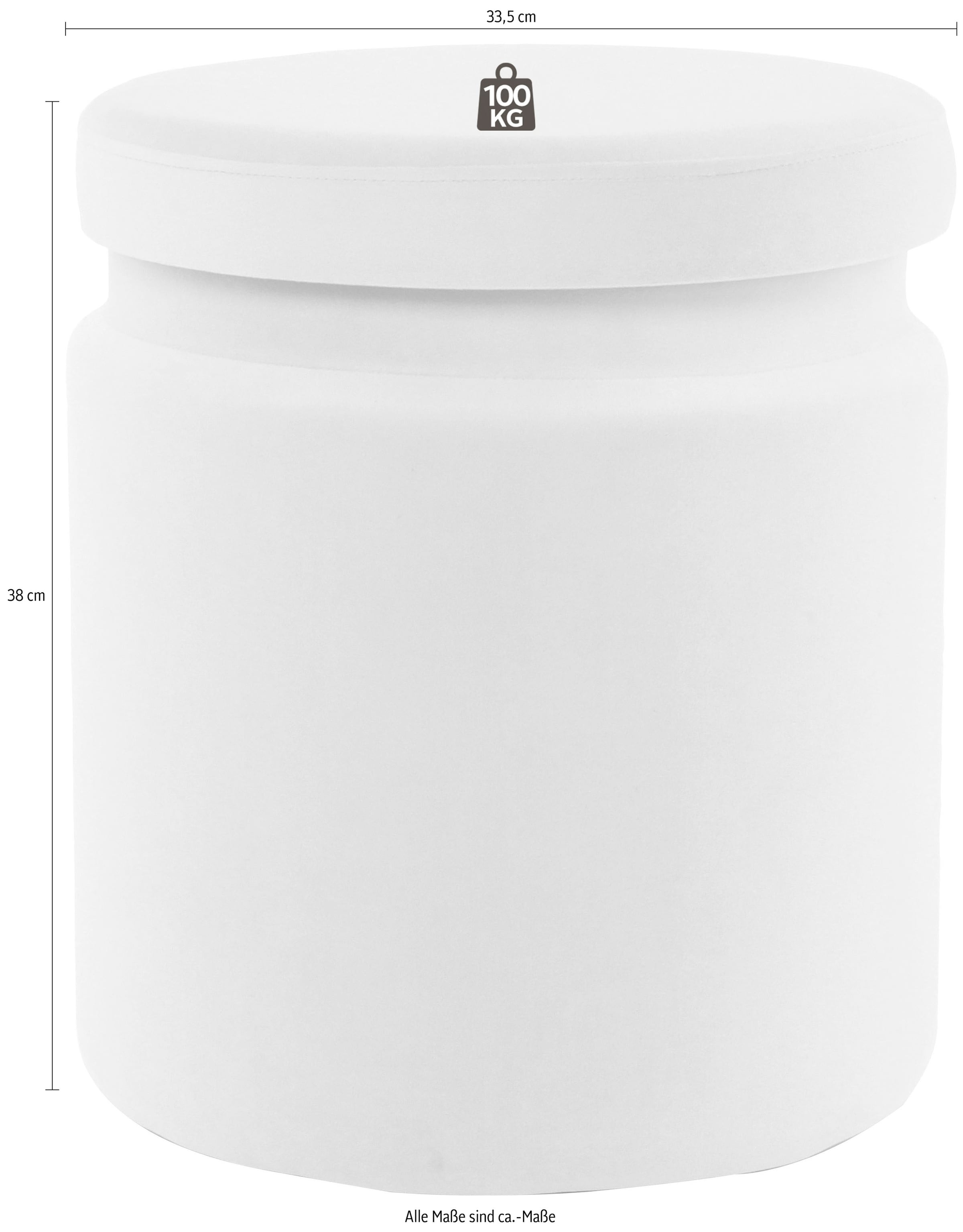 Kayoom Stauraumhocker »Hocker Zora 225 2er-Set, samtweicher Stoffbezug,runde elegante Form«, (Set, 2 St.), samtweich, gepolstert, mit Stauraum, weiche Polsterung