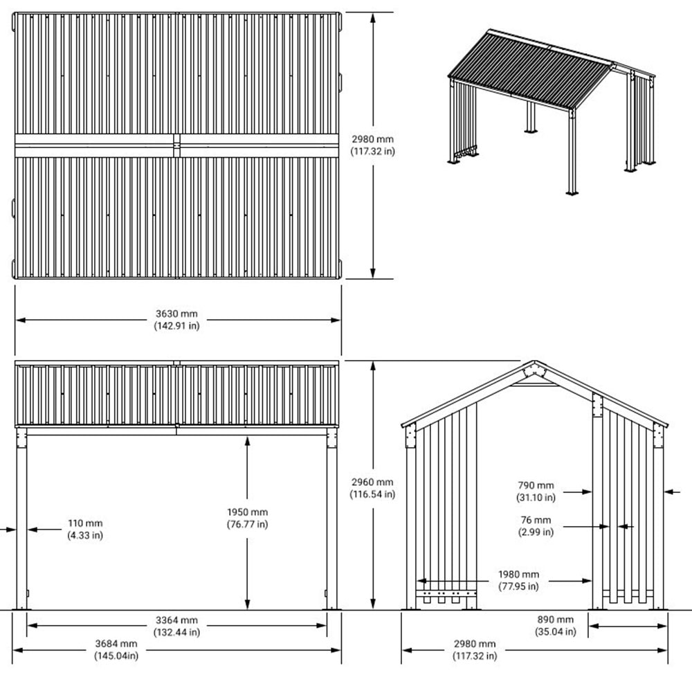 Sojag Pavillon »London Schwarz« Massive Konstruktion aus Aluminium