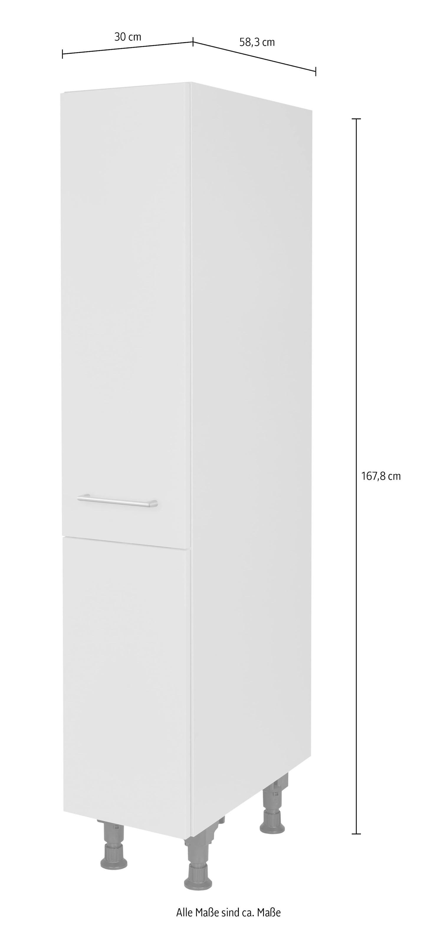 nobilia® Apothekerschrank »"Laser", mit 4 Einhängekörben, Breite 30 cm,  Höhe 167,8 cm,« vormontiert, Ein- und Auszugsdämpfung SoftStoppPro