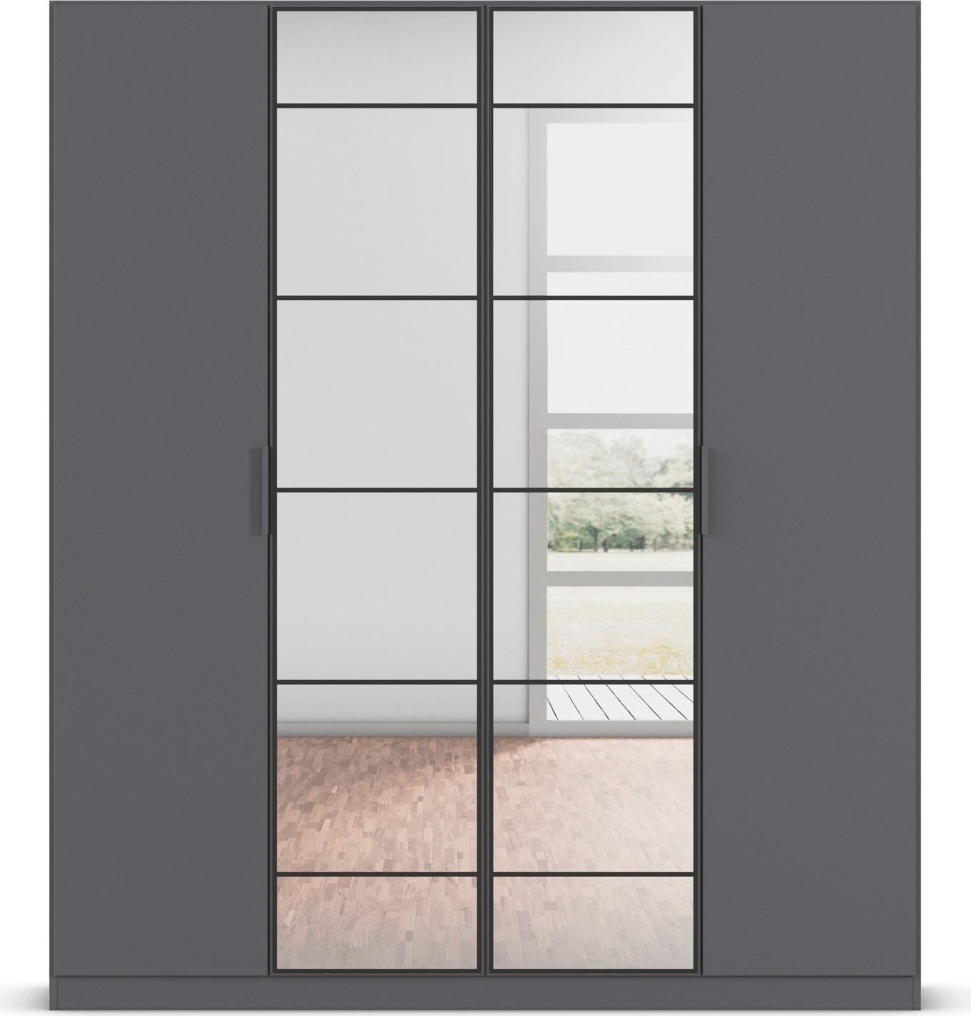 rauch Drehtürenschrank »Kleiderschrank Schrank Garderobe Schlafzimmerschrank ACERO«, Mitteltüren mit Spiegel in moderner Loft-Optik MADE IN GERMANY