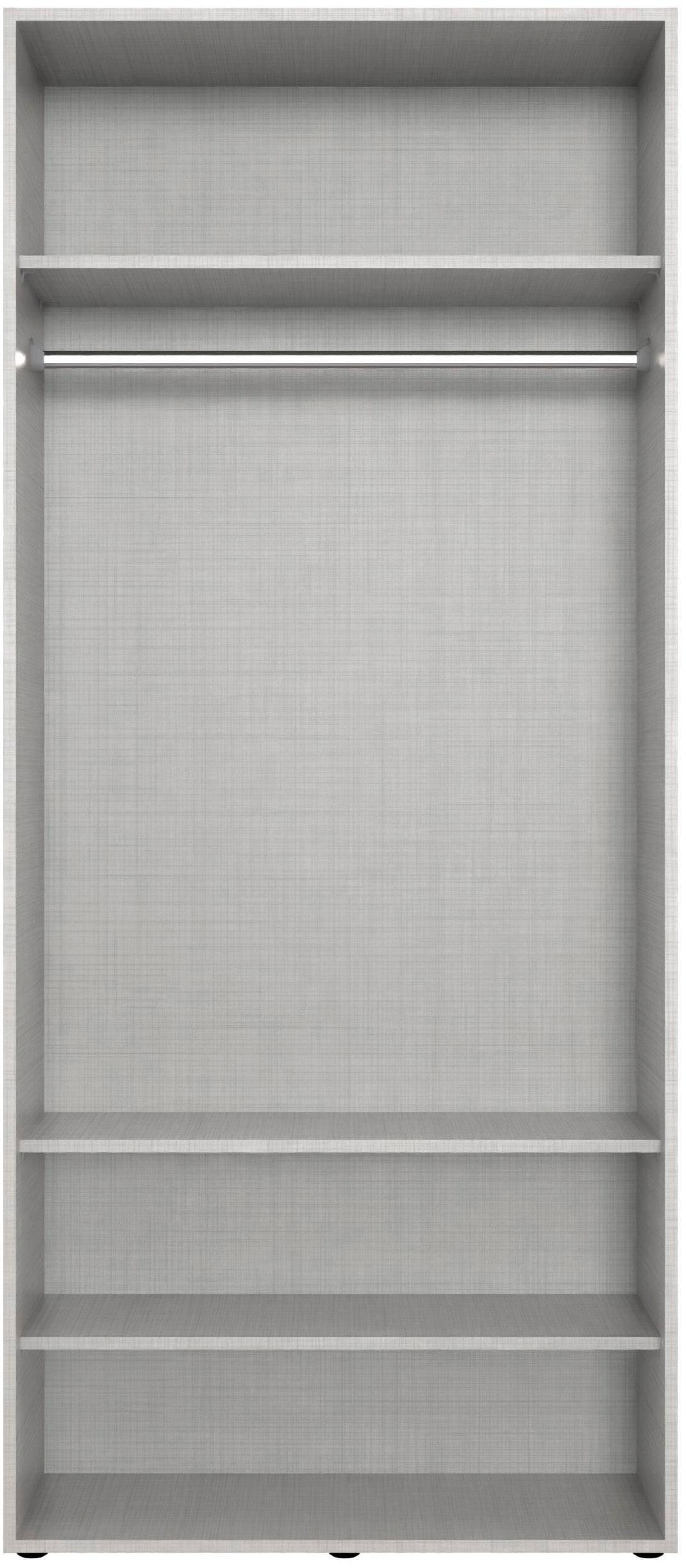 Wimex Kleiderschrank »Mugano,in 8 Breiten,3 Höhen,2 Tiefen, viele Farben, Made in Germany«, (in Basic oder Premium Ausstattung mit 2 weiteren Einlegeböden), mit langen oder kurzen Griffen aus Metall, mit oder ohne Spiegel