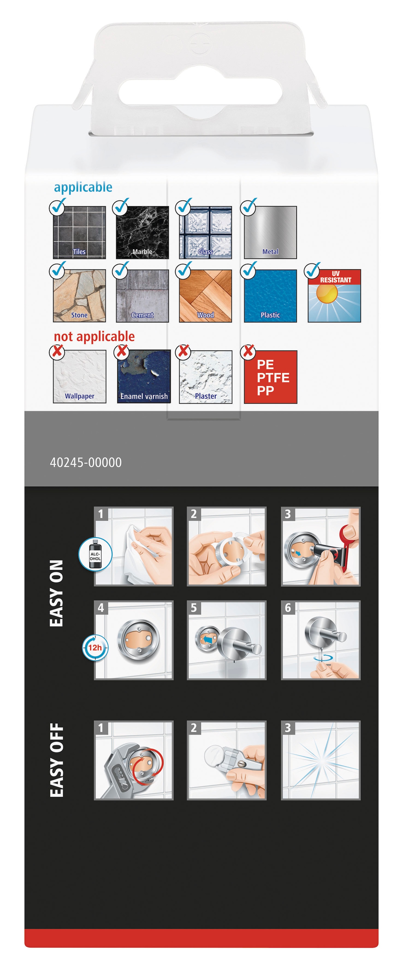 tesa Toilettenpapierhalter »EKKRO Ersatzrollenhalter ohne Bohren - 5 cm  : 12,5 cm  : 5 cm« selbstklebender WC-Rollenhalter - chrom - silber glänzend