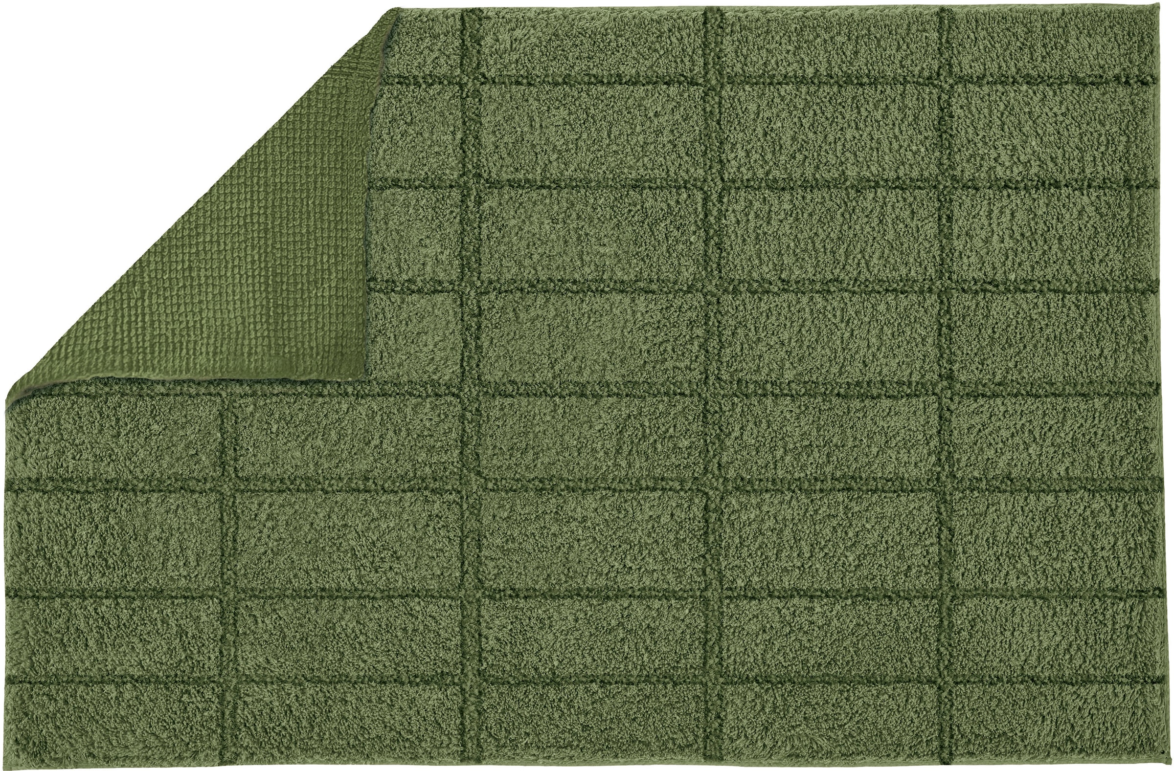 Kleine Wolke Badematte »Tiles«, rutschhemmend beschichtet, fußbodenheizungsgeeignet, Badteppich, Uni Farben, Hoch-Tief Effekt