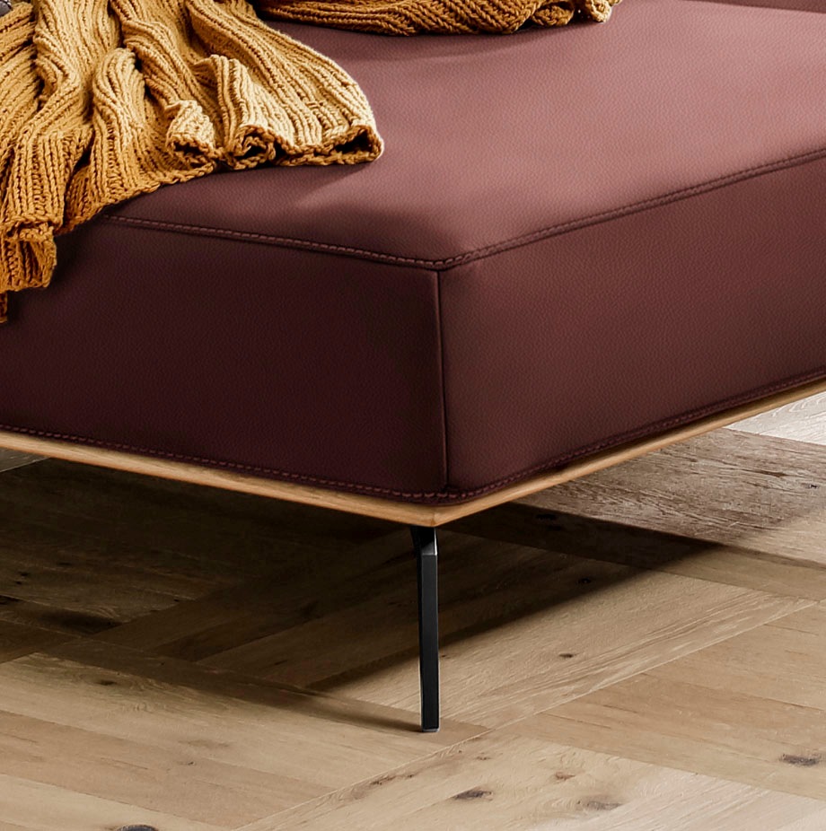 W.SCHILLIG Ecksofa »run, Designsofa mit tollem Sitzkomfort, bequem, L-Form«, mit Holzsockel, Füße in Schwarz pulverbeschichtet, Breite 279 cm